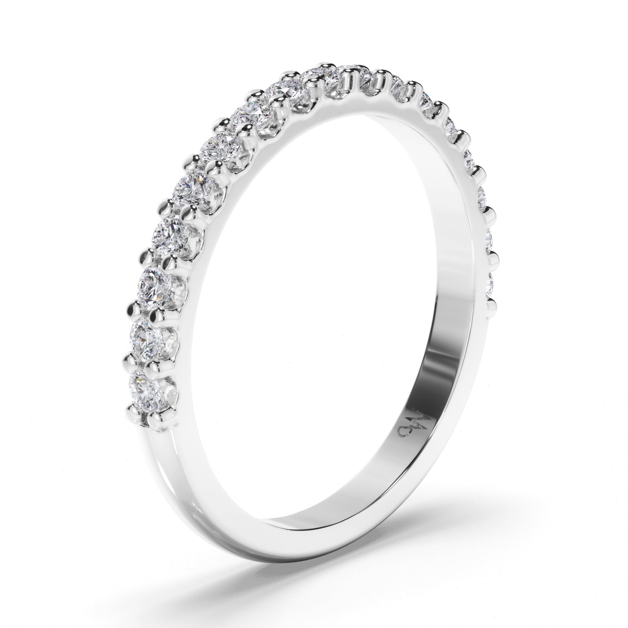 Round Brilliant Cut Claw Set Diamond Wedding Ring
