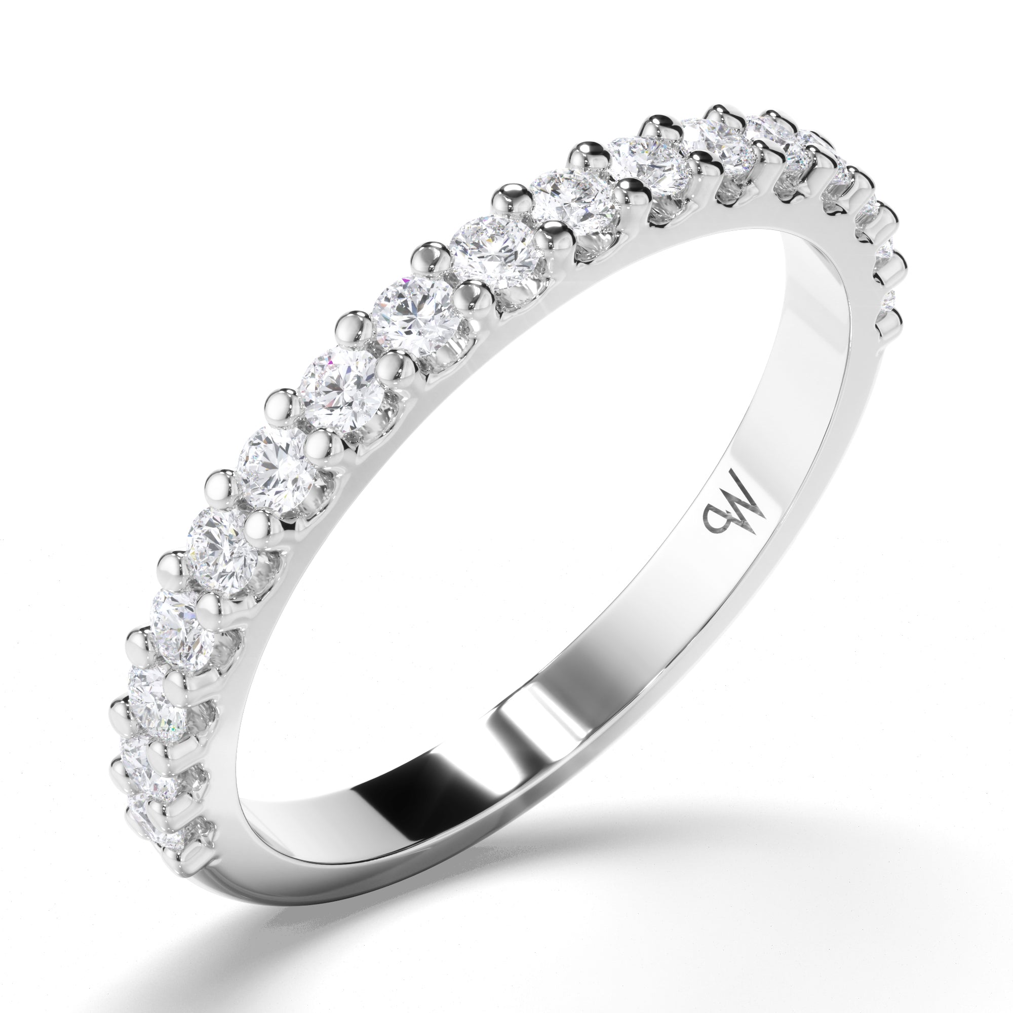 Round Brilliant Cut Claw Set Diamond Wedding Ring