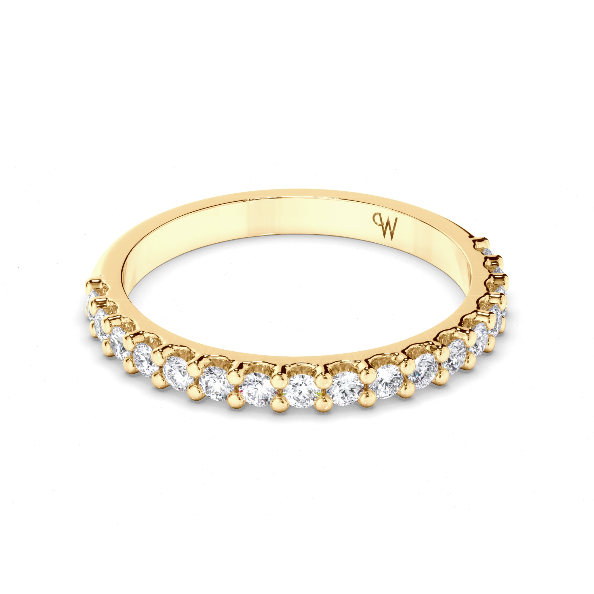 Round Brilliant Cut Claw Set Diamond Wedding Ring