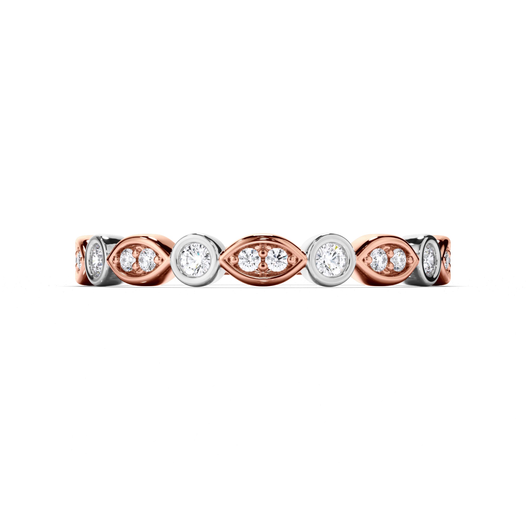 Round Brilliant Cut Bezel Set Diamond Wedding Ring