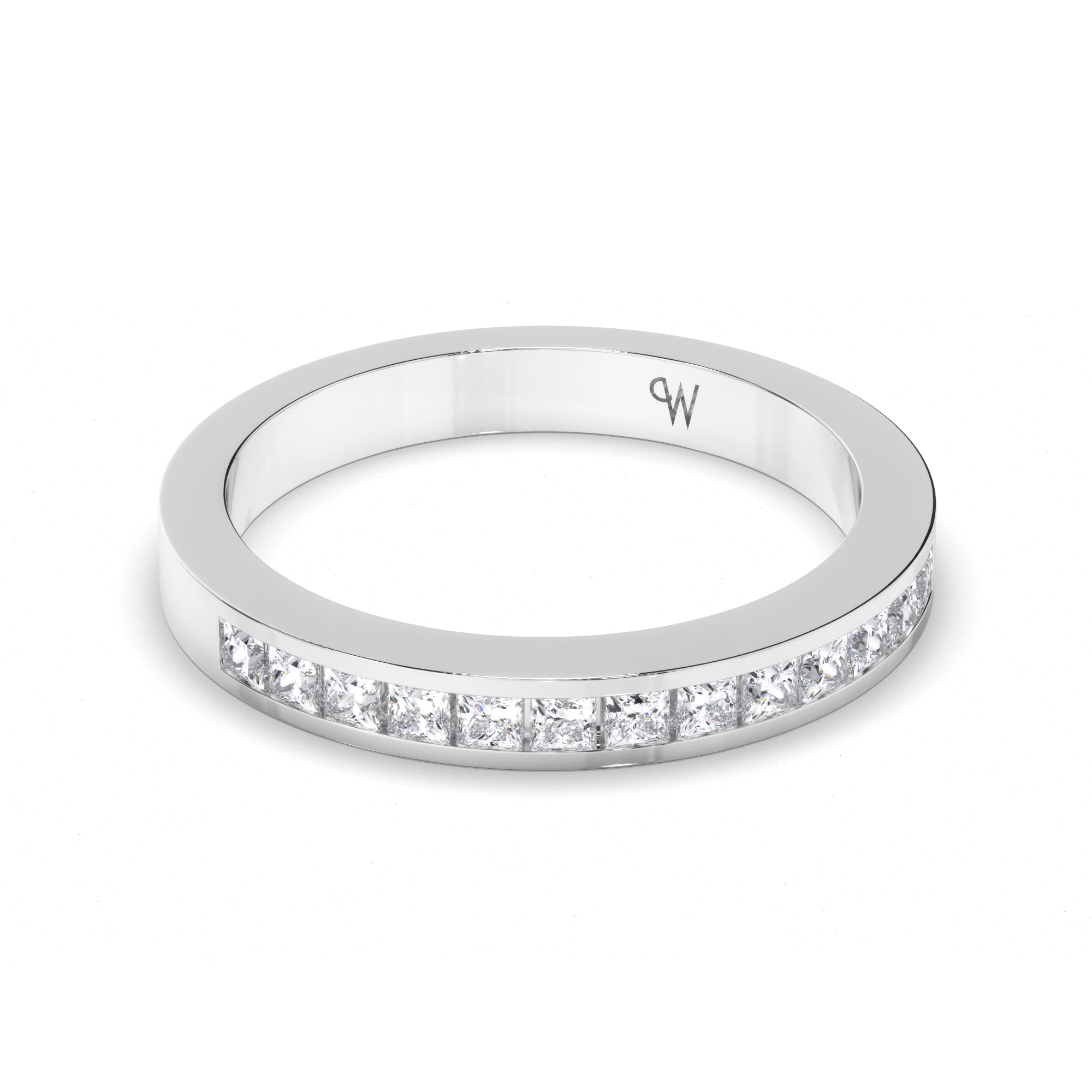 Princess Cut Channel Set Wedding Ring