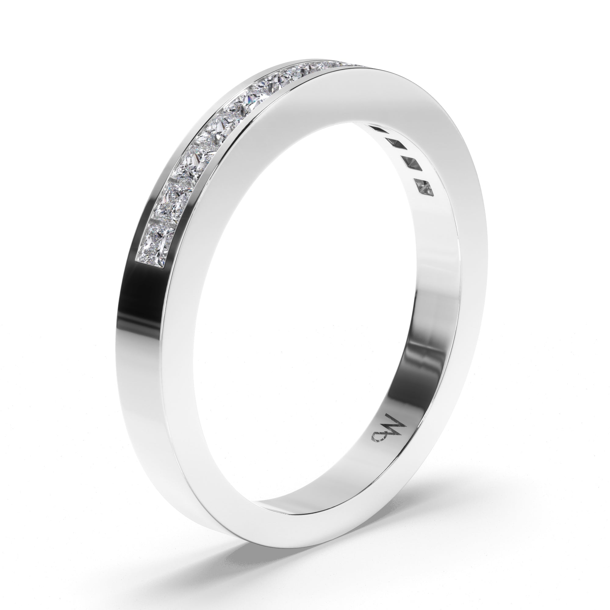 Princess Cut Channel Set Wedding Ring