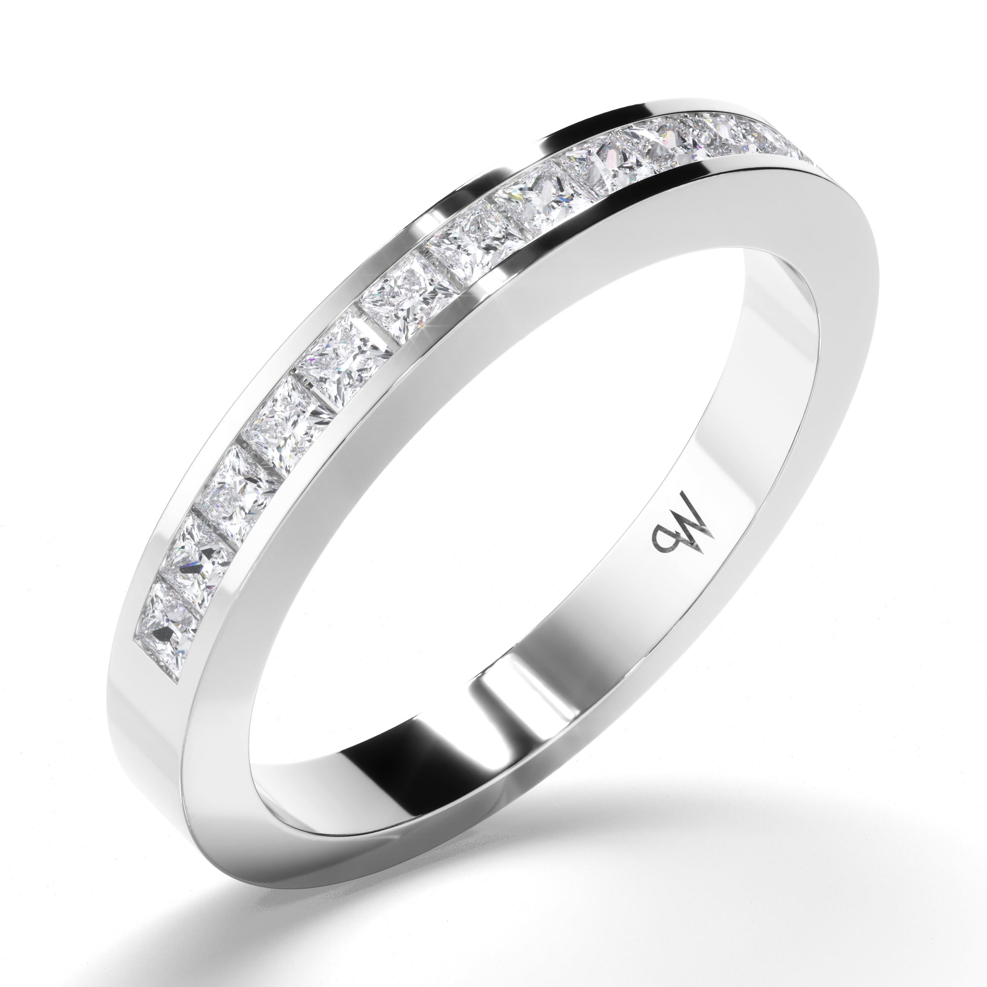 Princess Cut Channel Set Wedding Ring