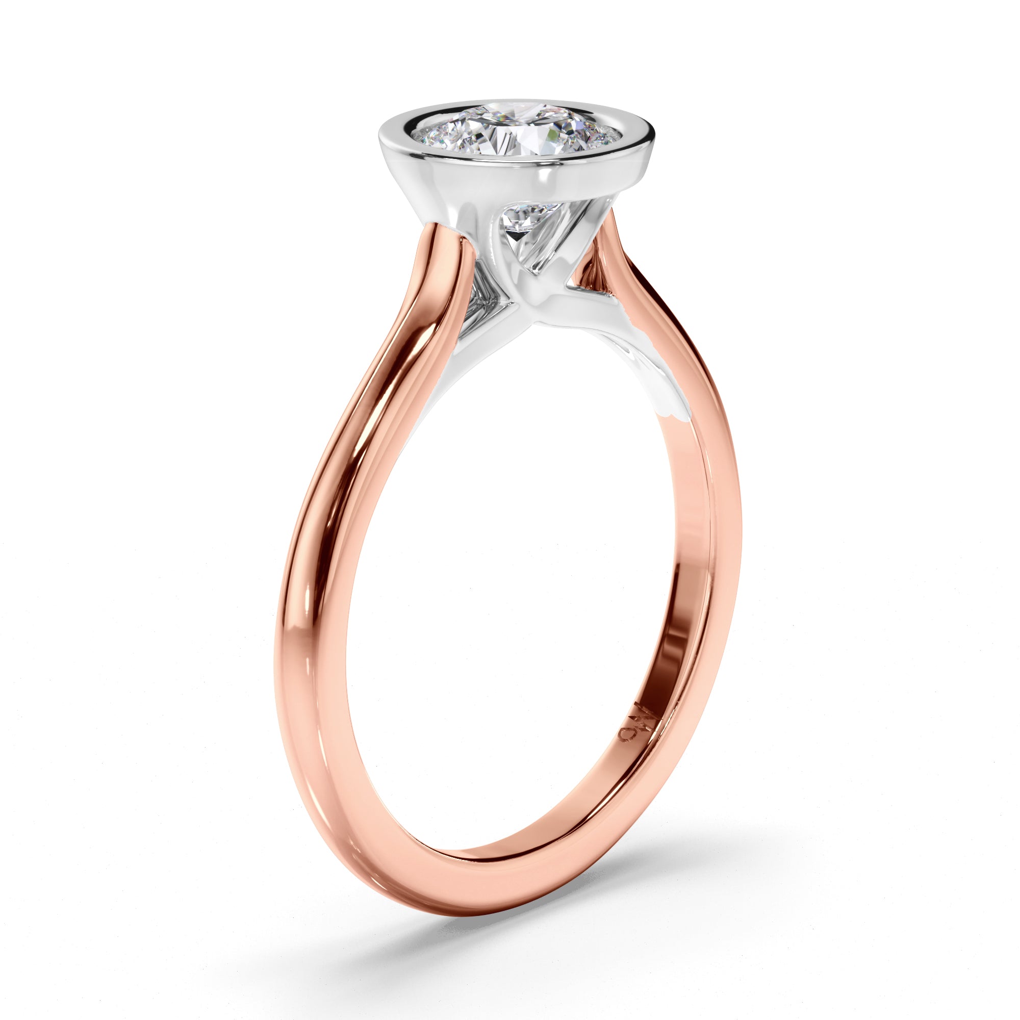 Round Diamond Bezel Set Engagement Ring