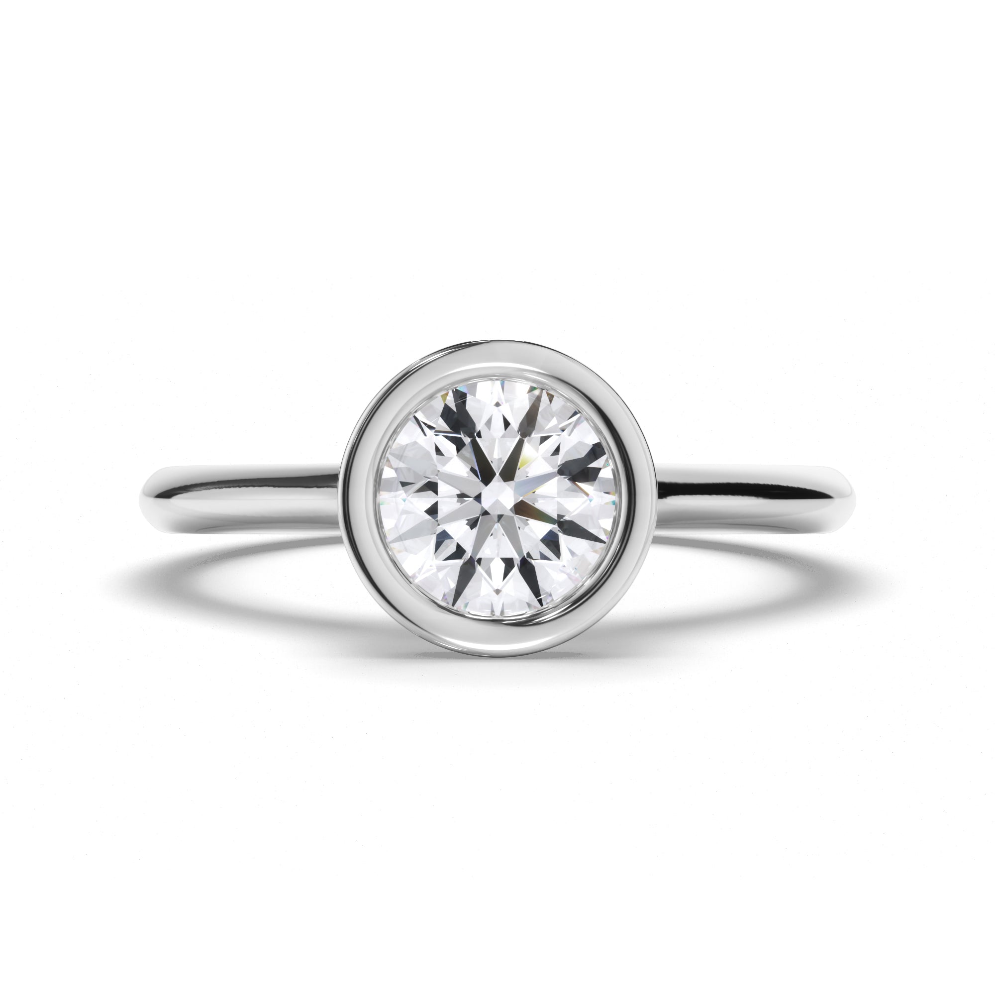 Round Diamond Bezel Set Engagement Ring