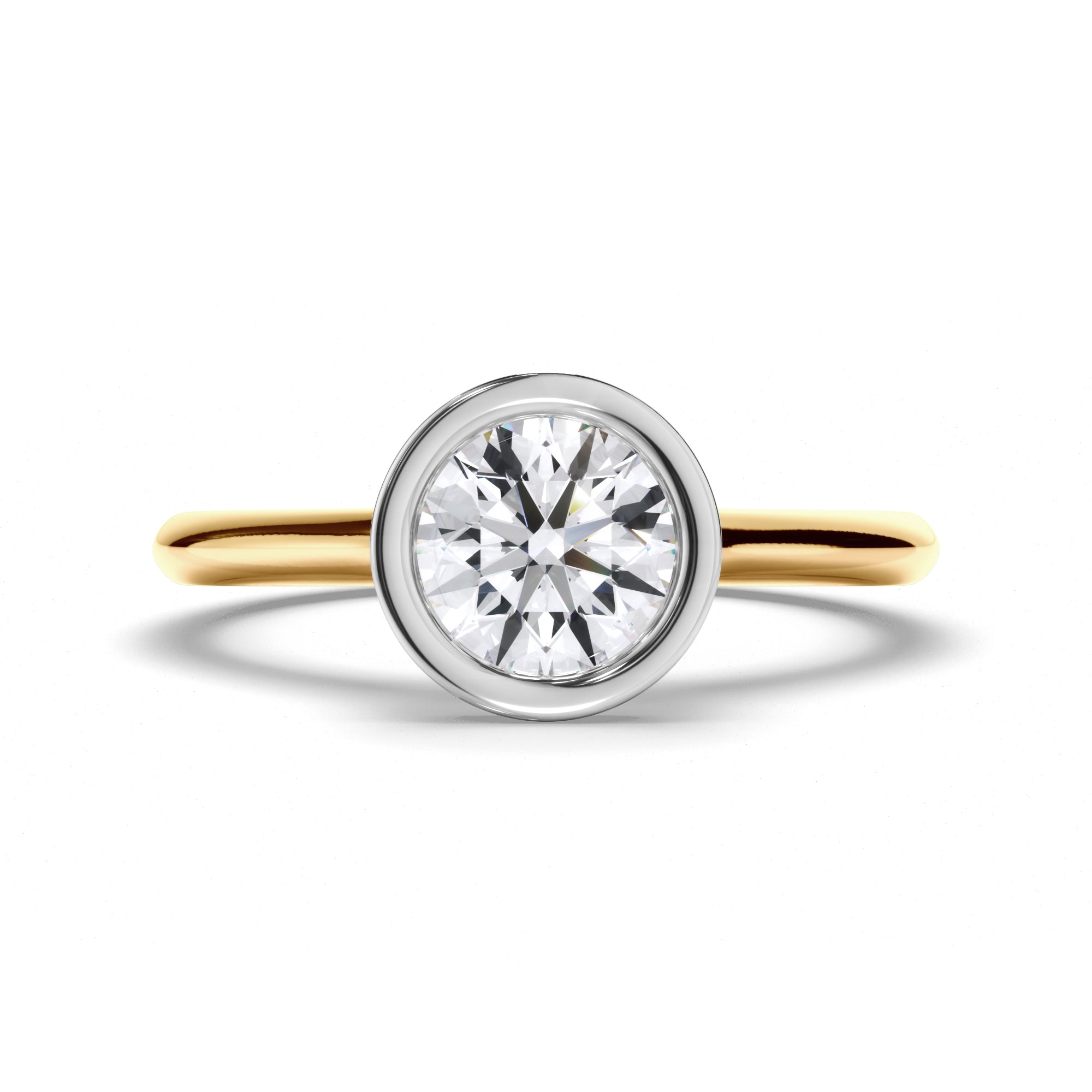 Round Diamond Bezel Set Engagement Ring