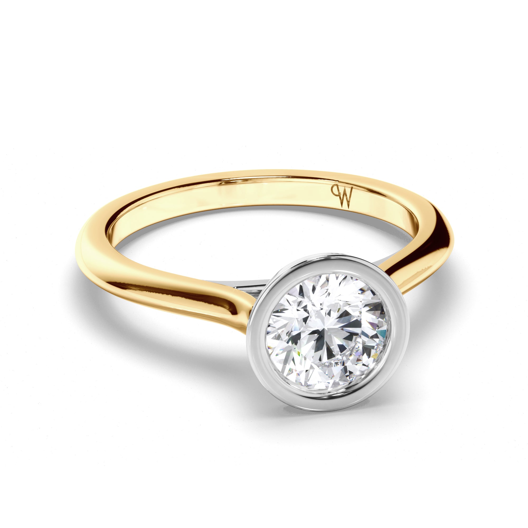 Round Diamond Bezel Set Engagement Ring