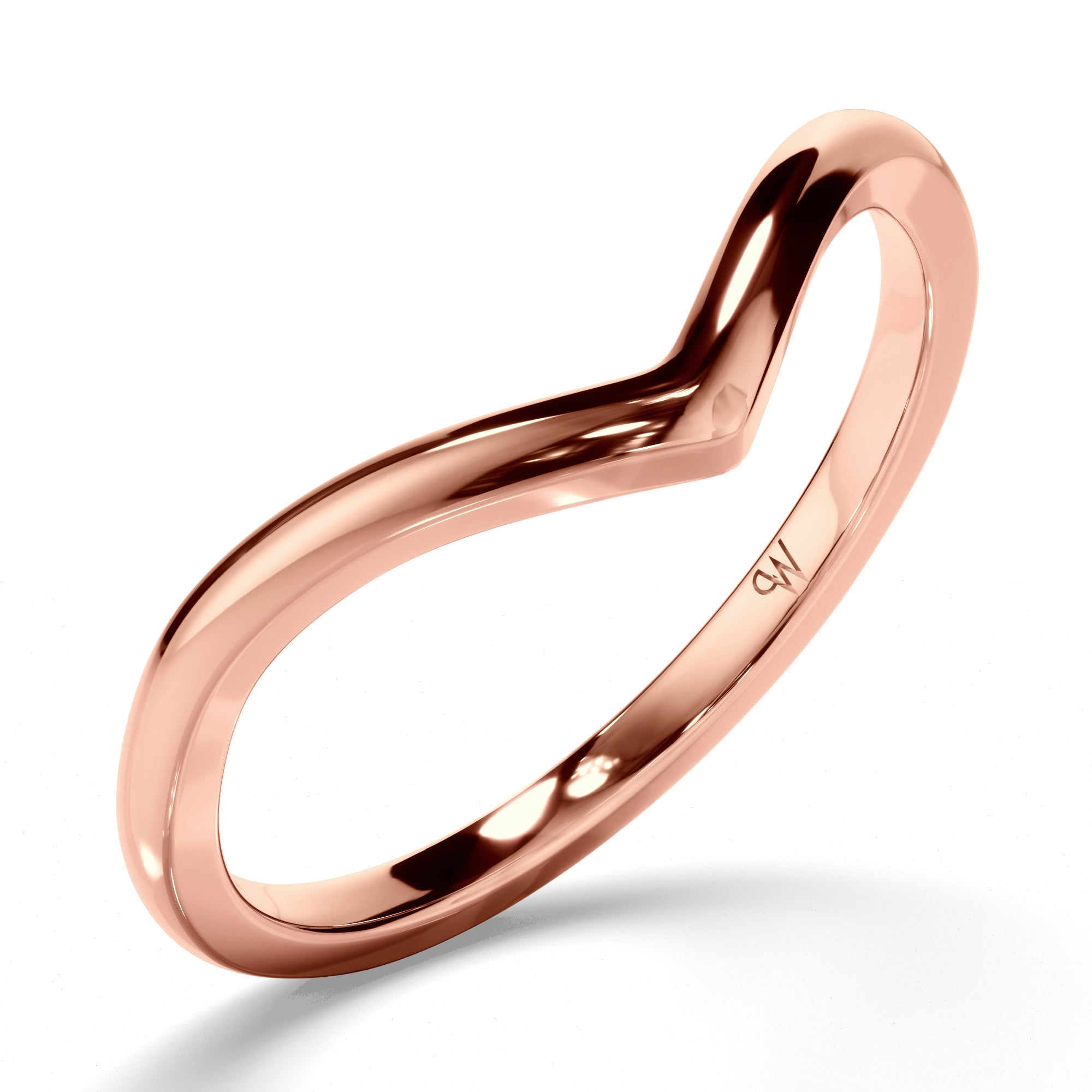 V-Shape Curved Wedding Ring