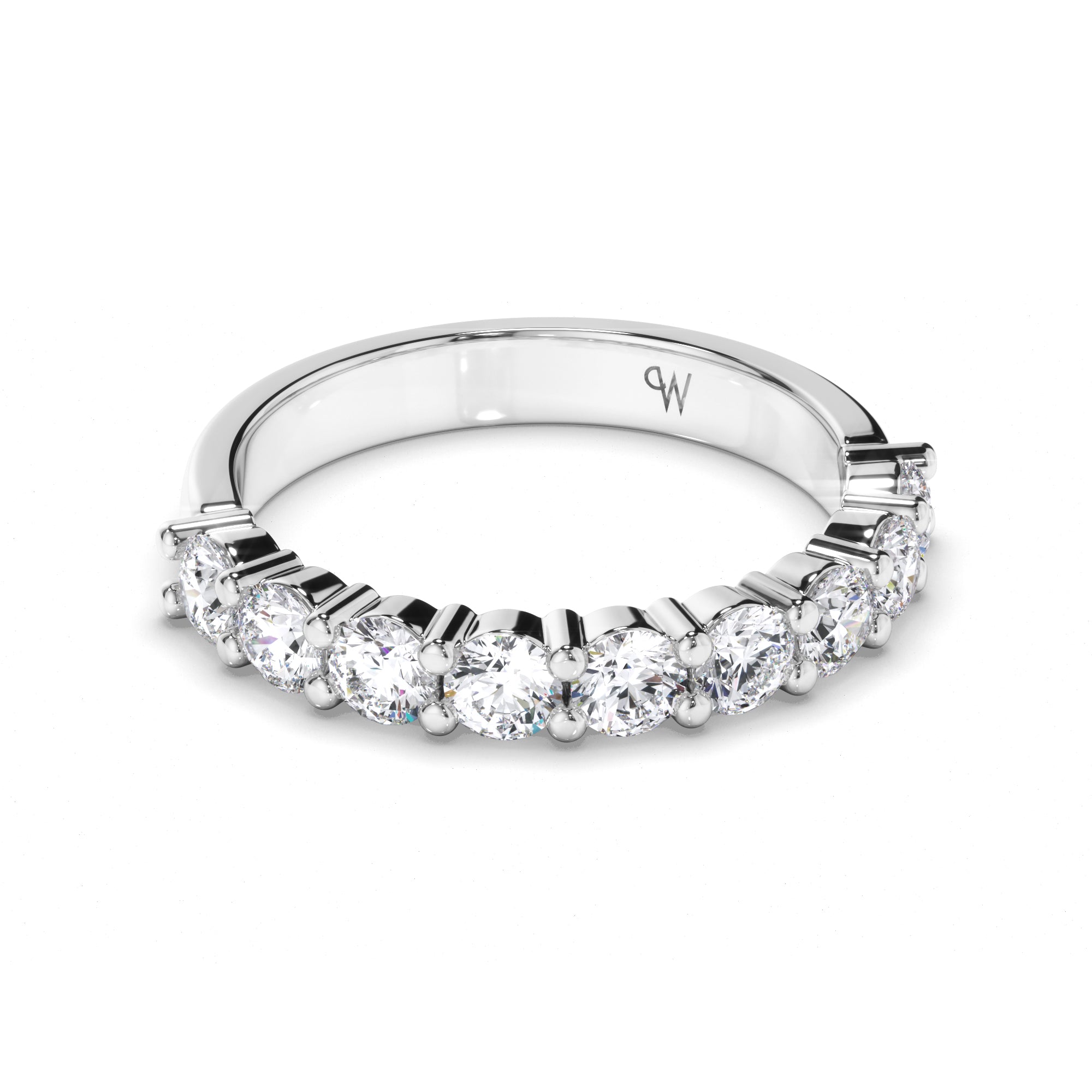 Round Brilliant Cut Claw Diamond Wedding Ring