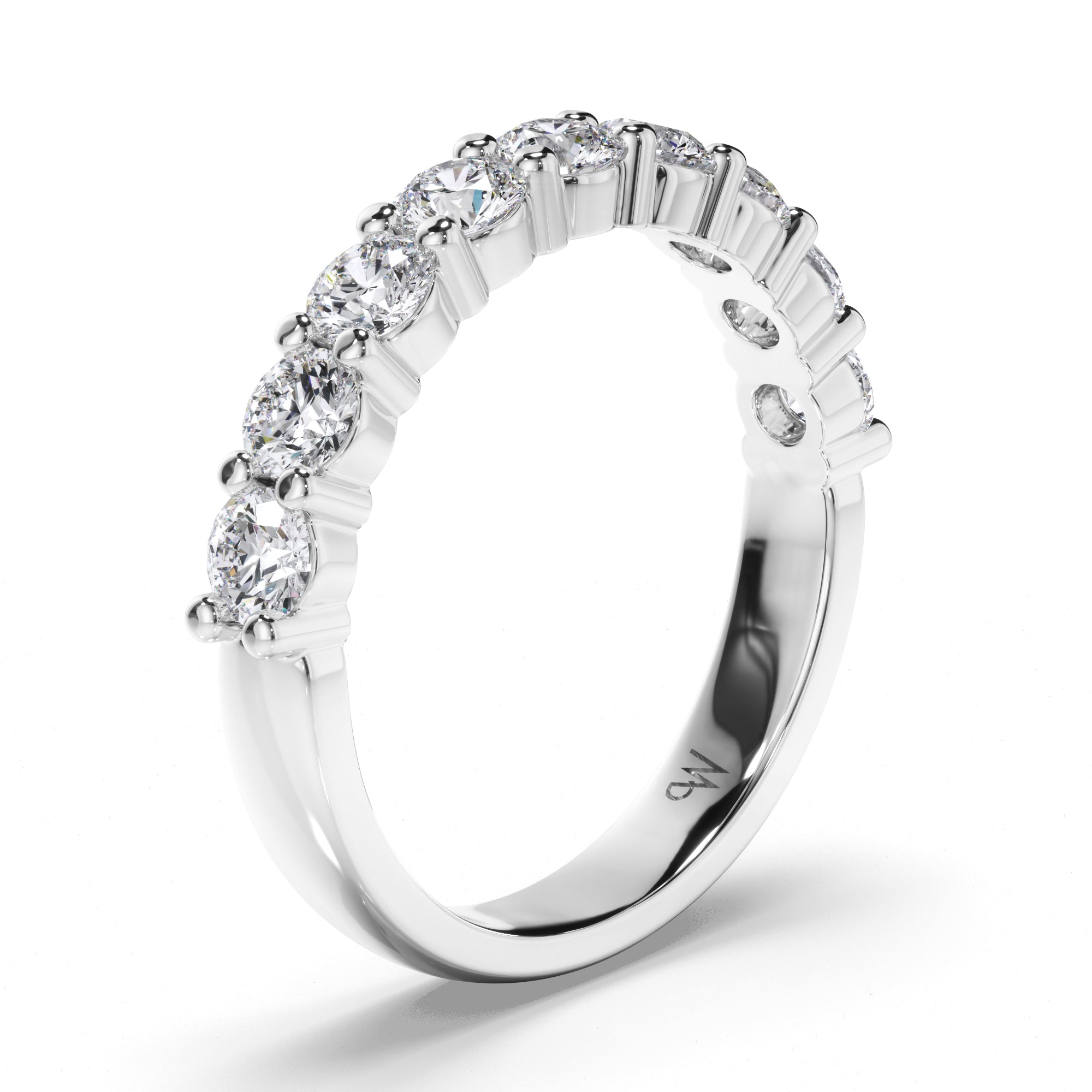 Round Brilliant Cut Claw Diamond Wedding Ring
