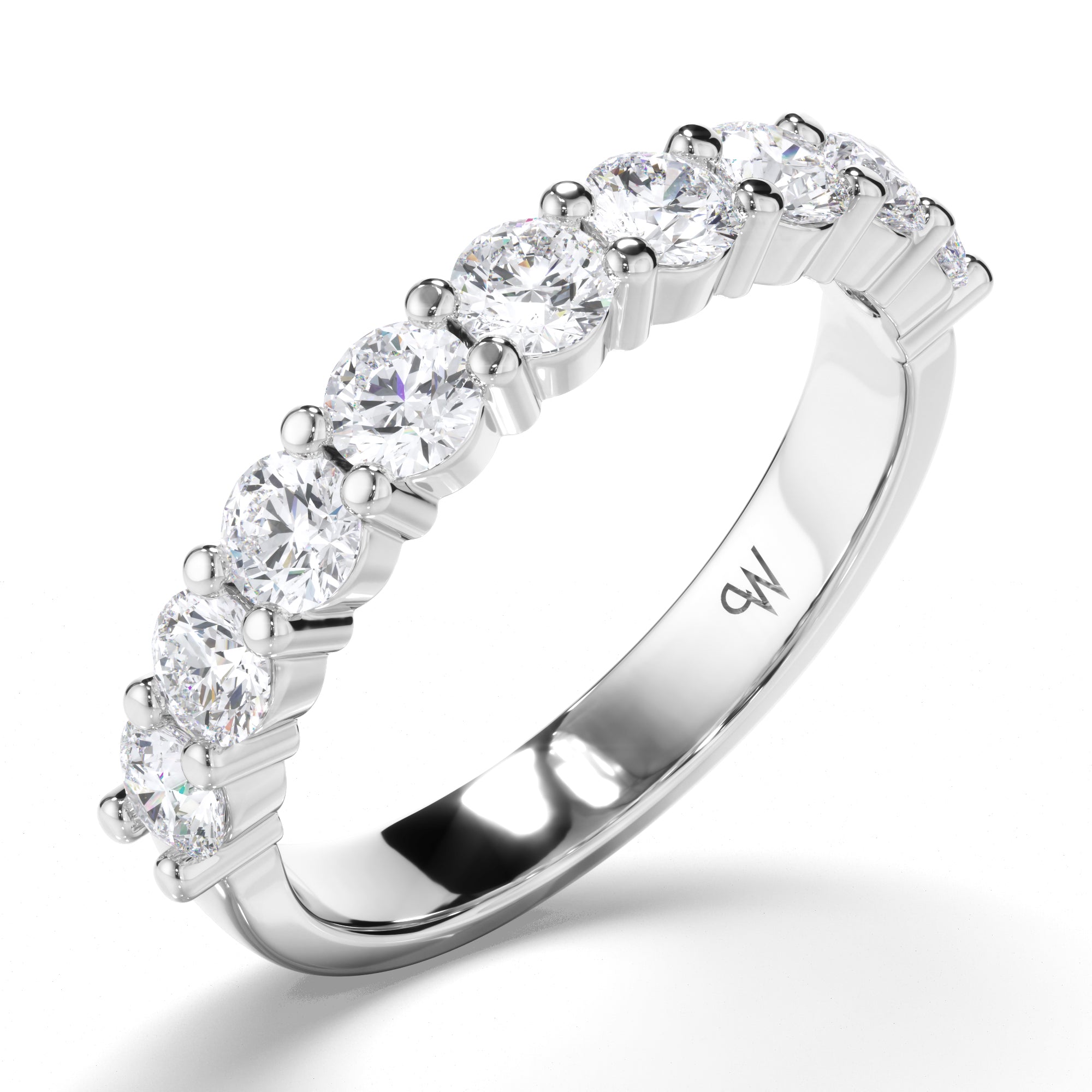 Round Brilliant Cut Claw Diamond Wedding Ring