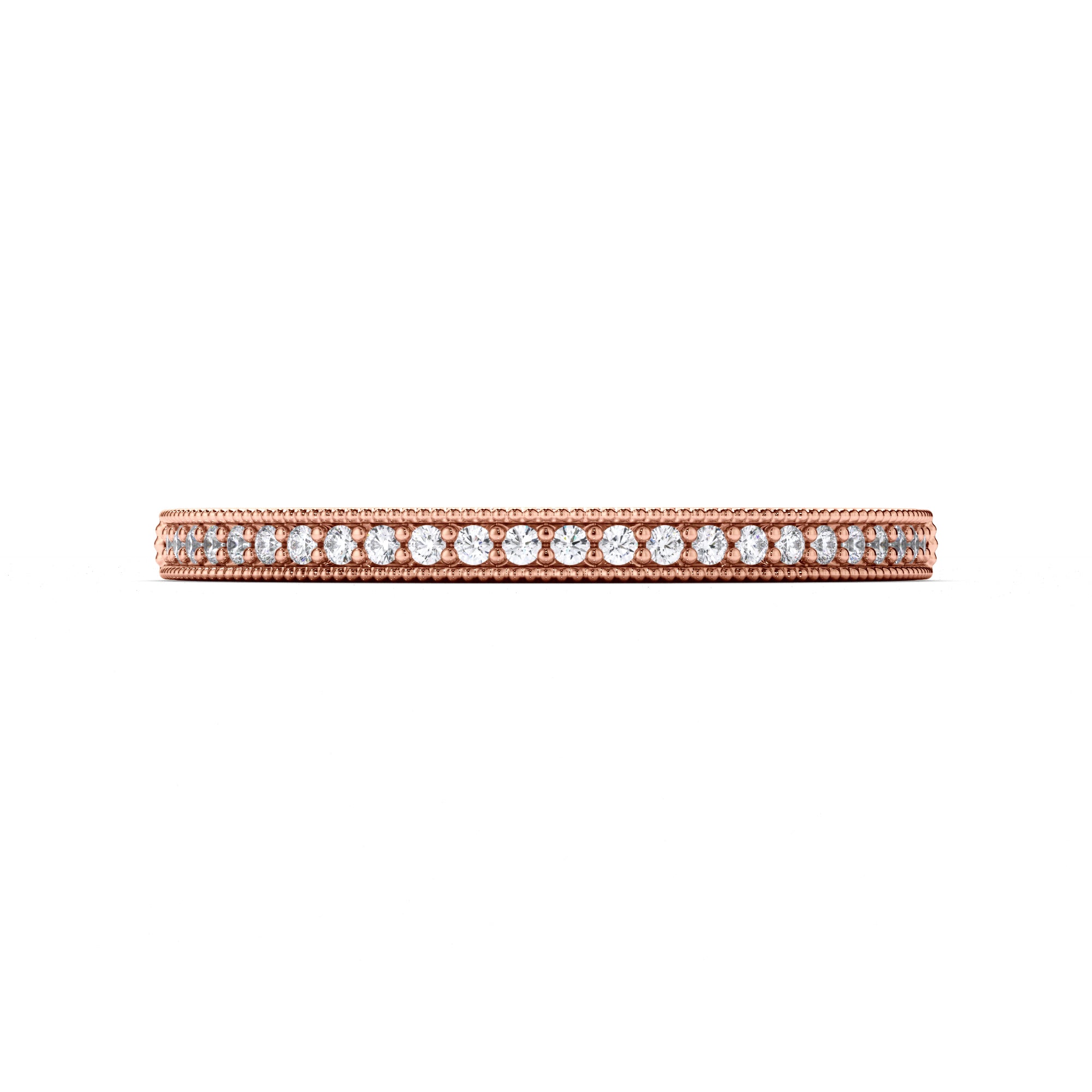 Bead Set Round Brilliant Cut Diamond Wedding Ring