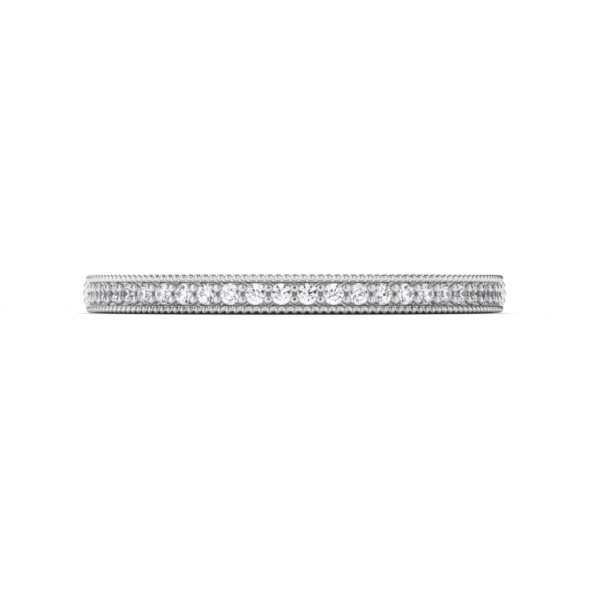 Bead Set Round Brilliant Cut Diamond Wedding Ring