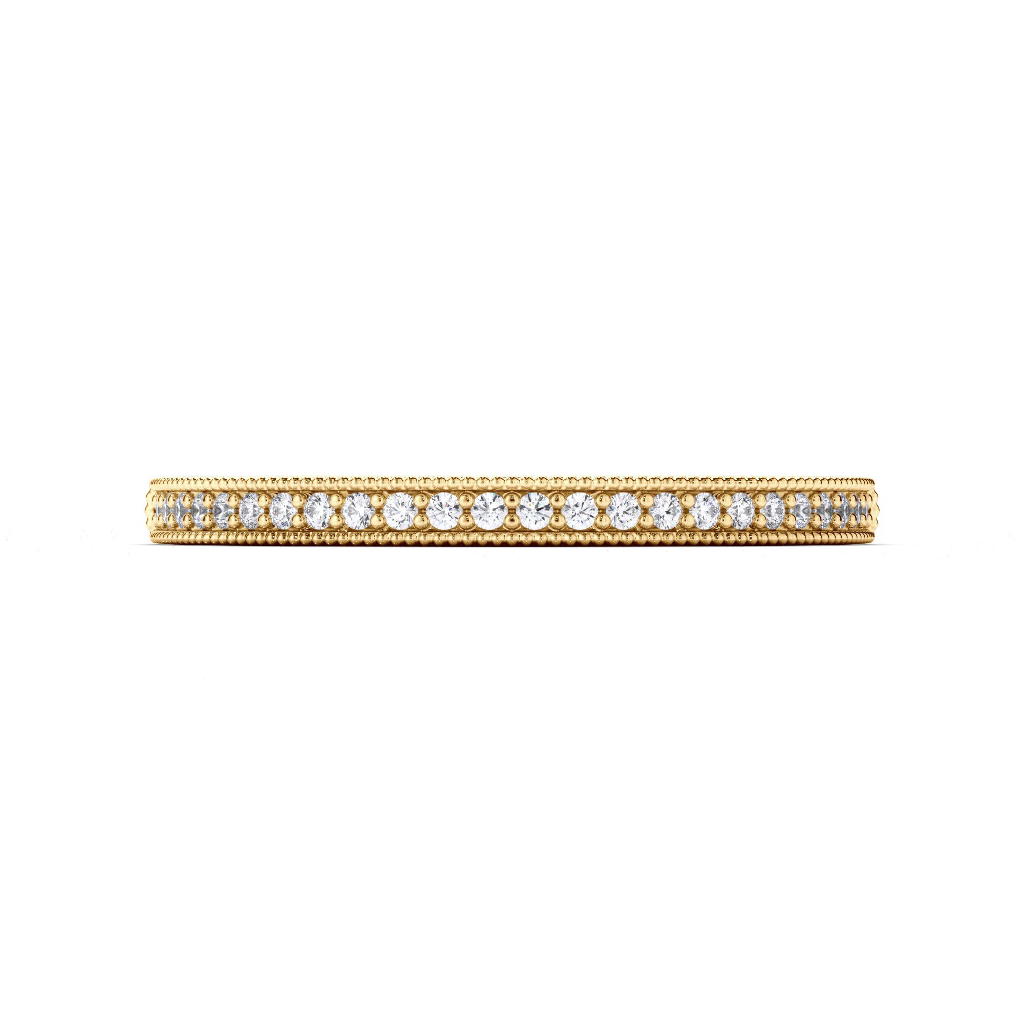 Bead Set Round Brilliant Cut Diamond Wedding Ring
