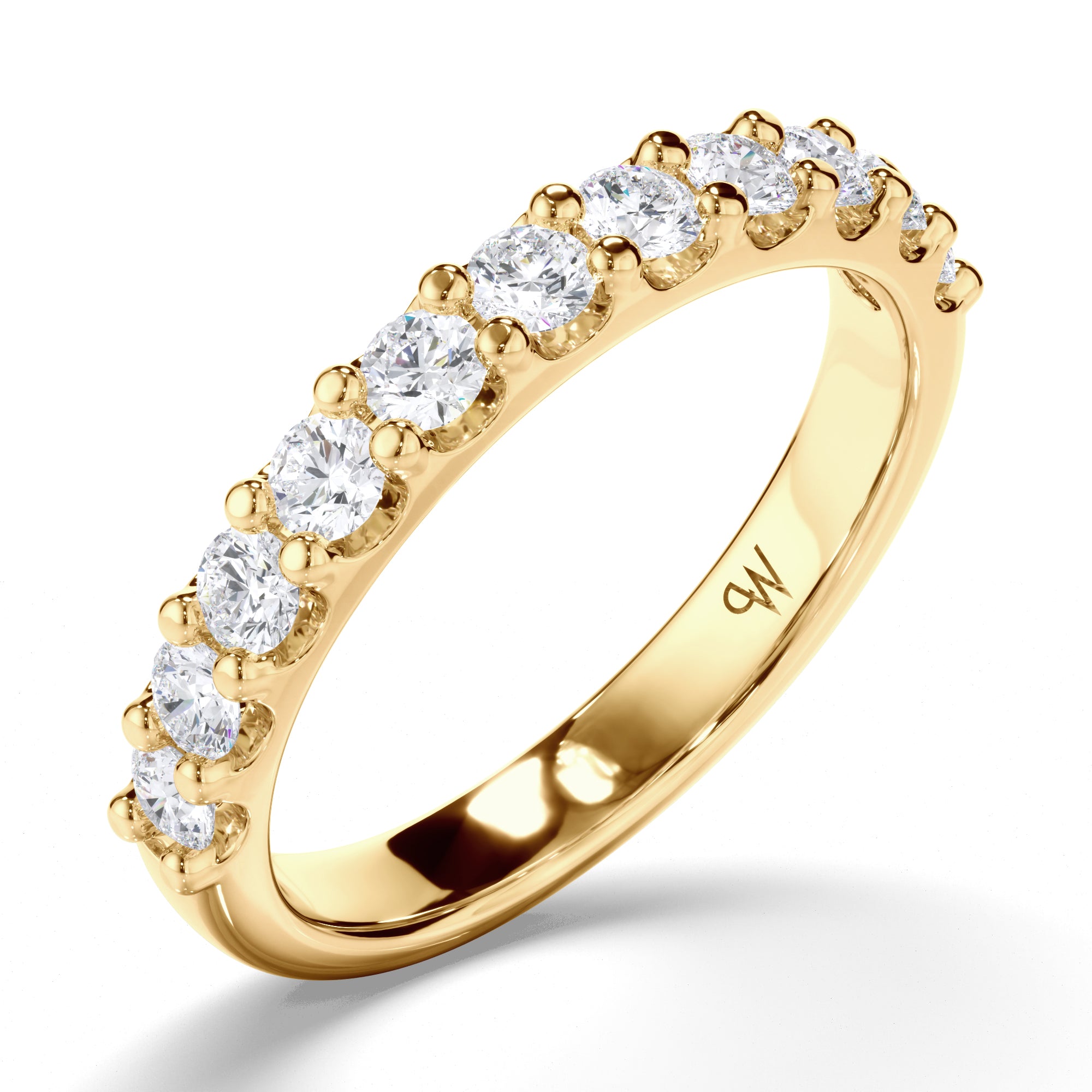 Brilliant Cut Claw Set Diamond Wedding Ring