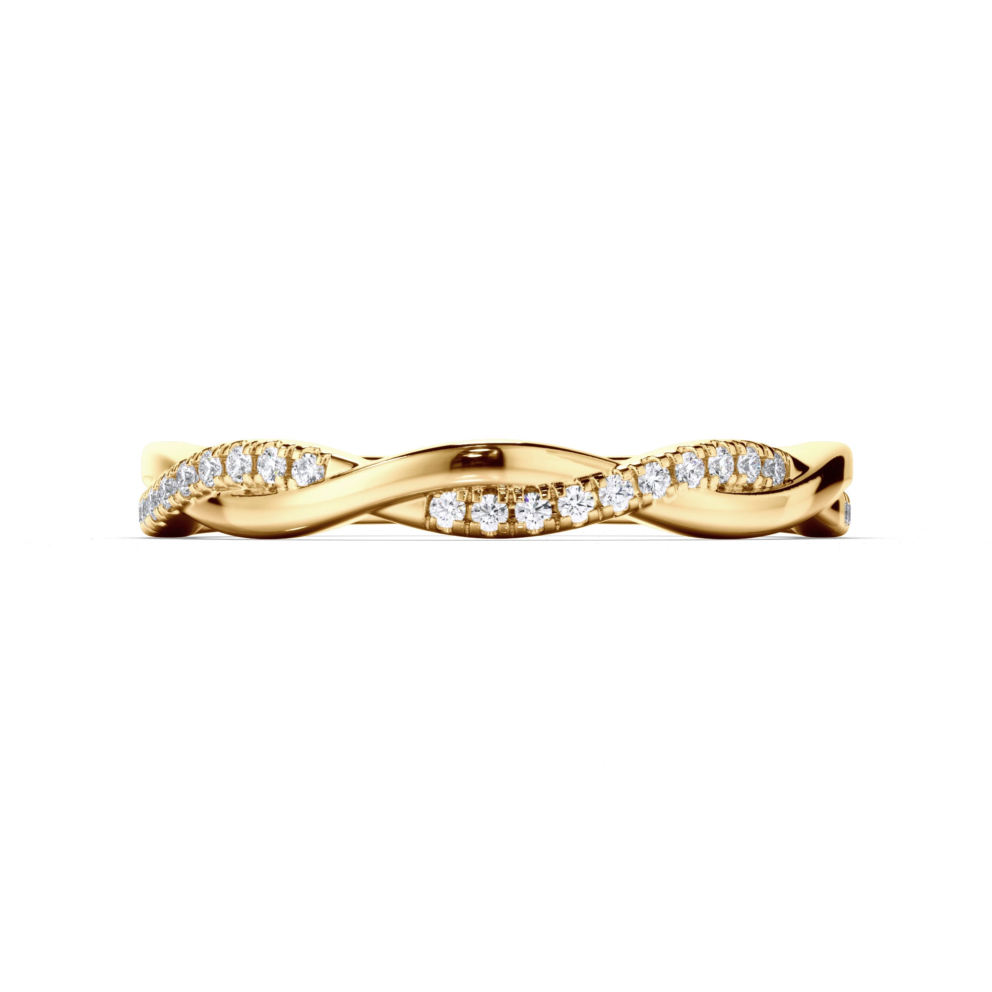 Woven Round Brilliant Cut Diamond Set Wedding Ring