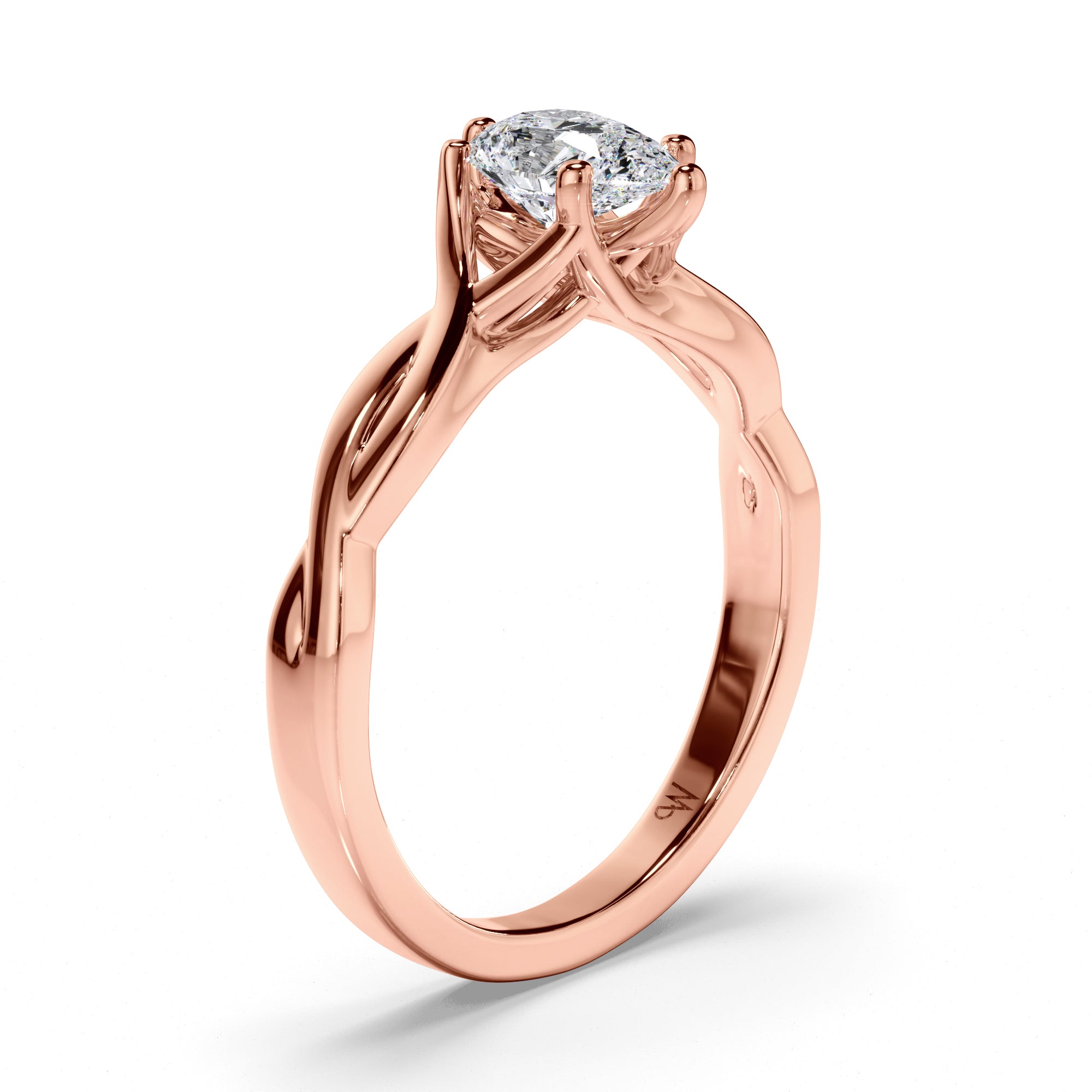 Pear Diamond Engagement Ring with Woven Band