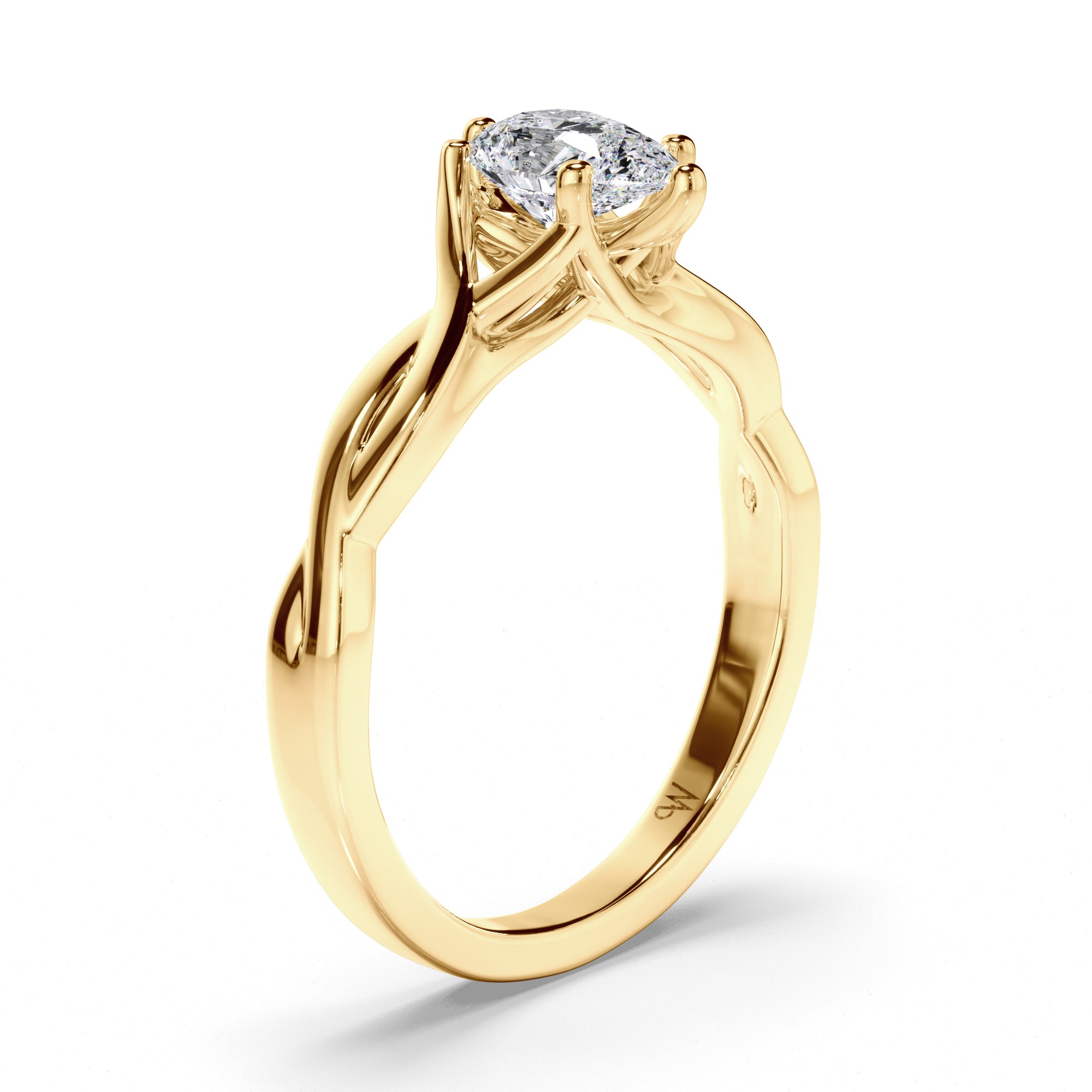 Pear Diamond Engagement Ring with Woven Band