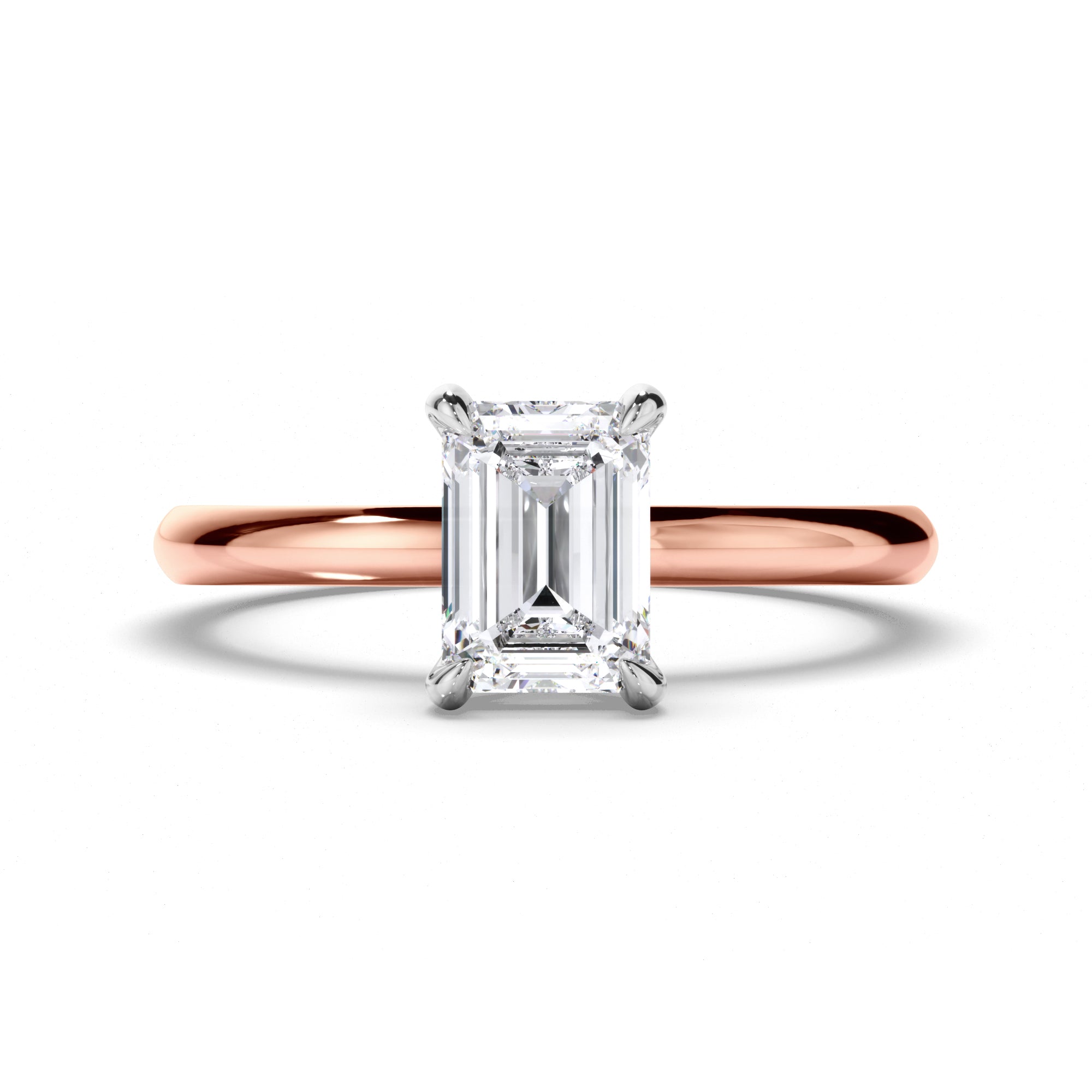 Emerald Cut Diamond Solitaire Engagement Ring