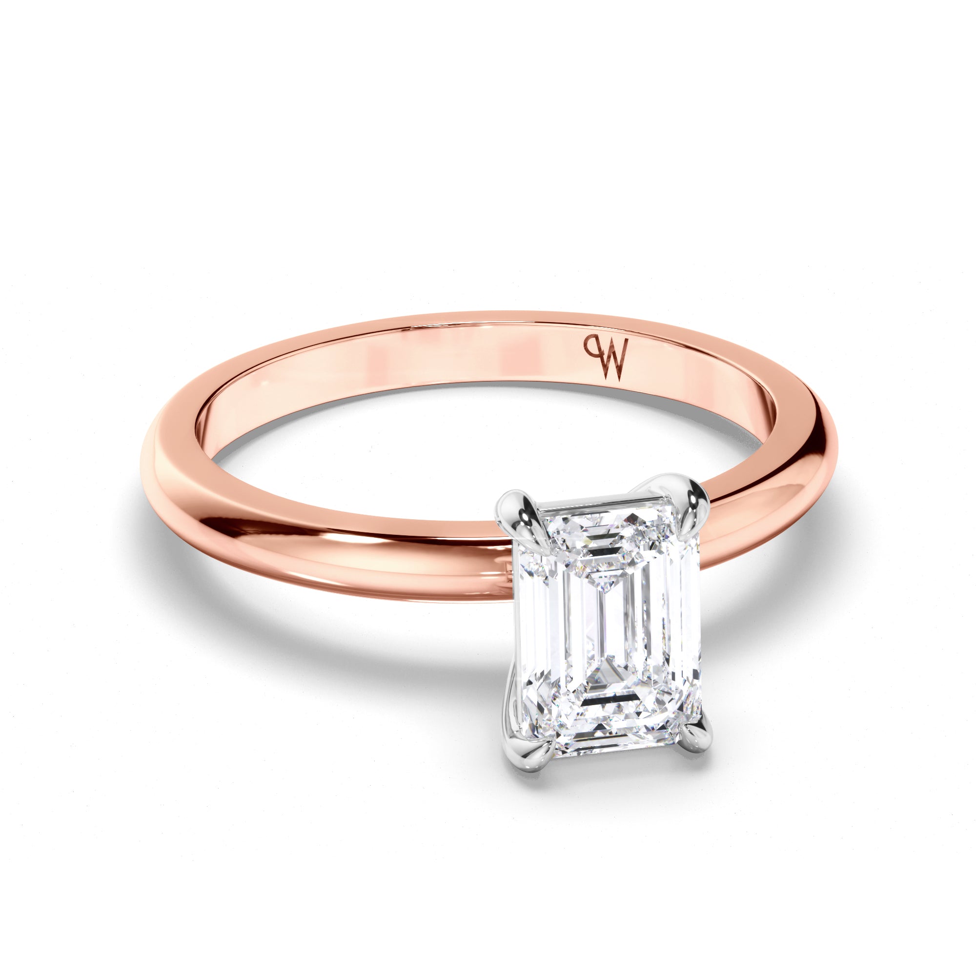 Emerald Cut Diamond Solitaire Engagement Ring