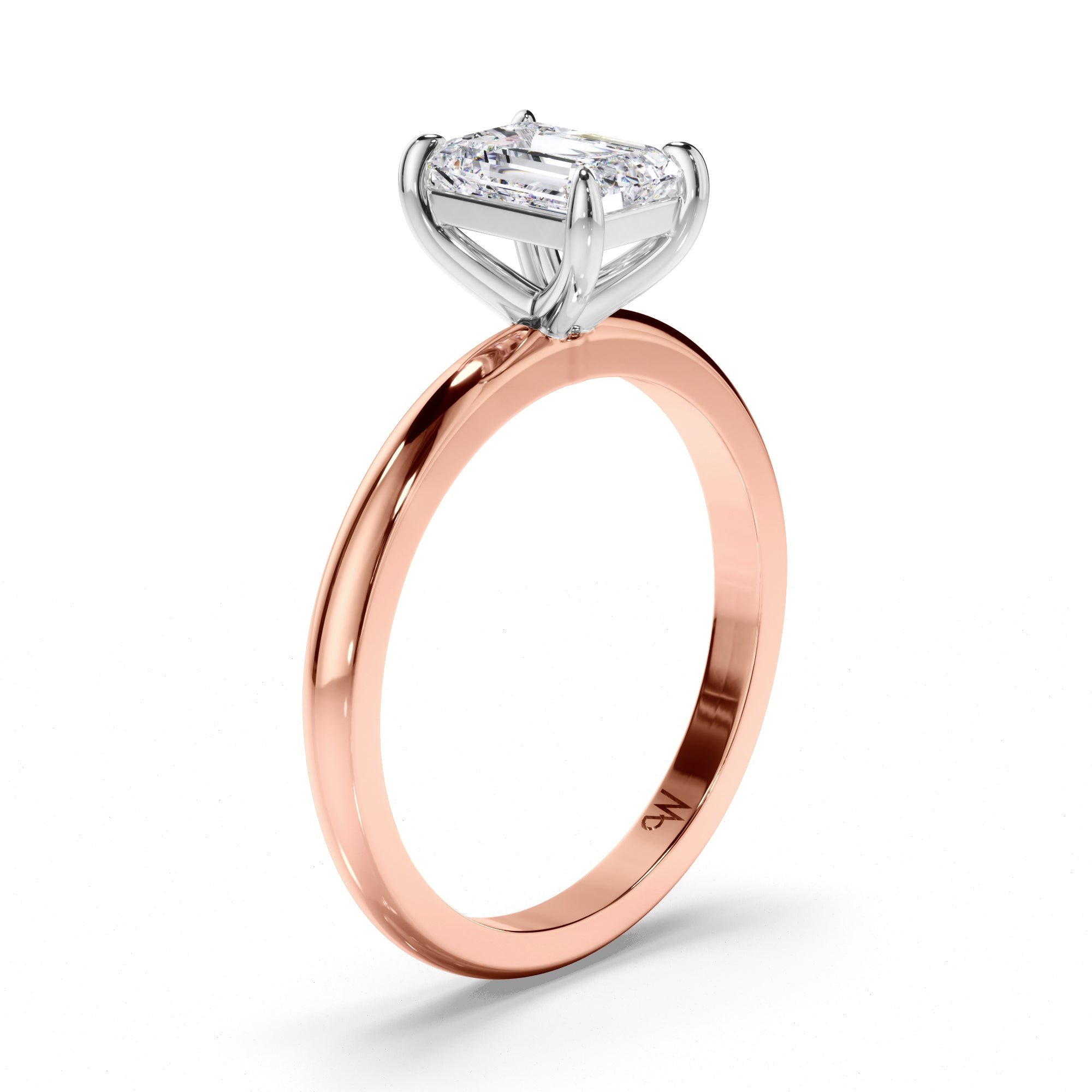 Emerald Cut Diamond Solitaire Engagement Ring