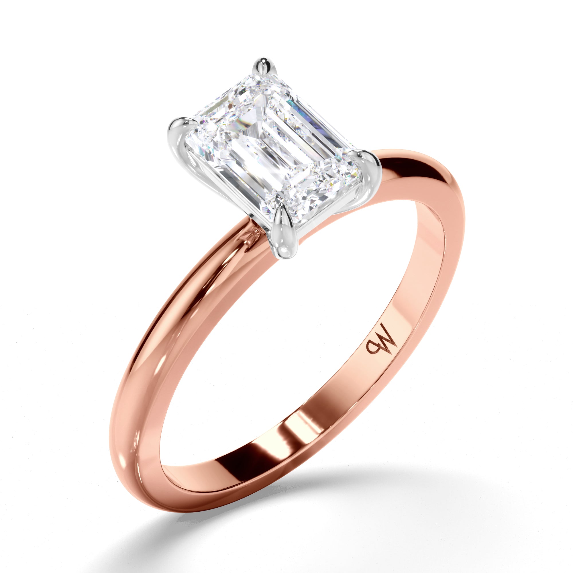 Emerald Cut Diamond Solitaire Engagement Ring
