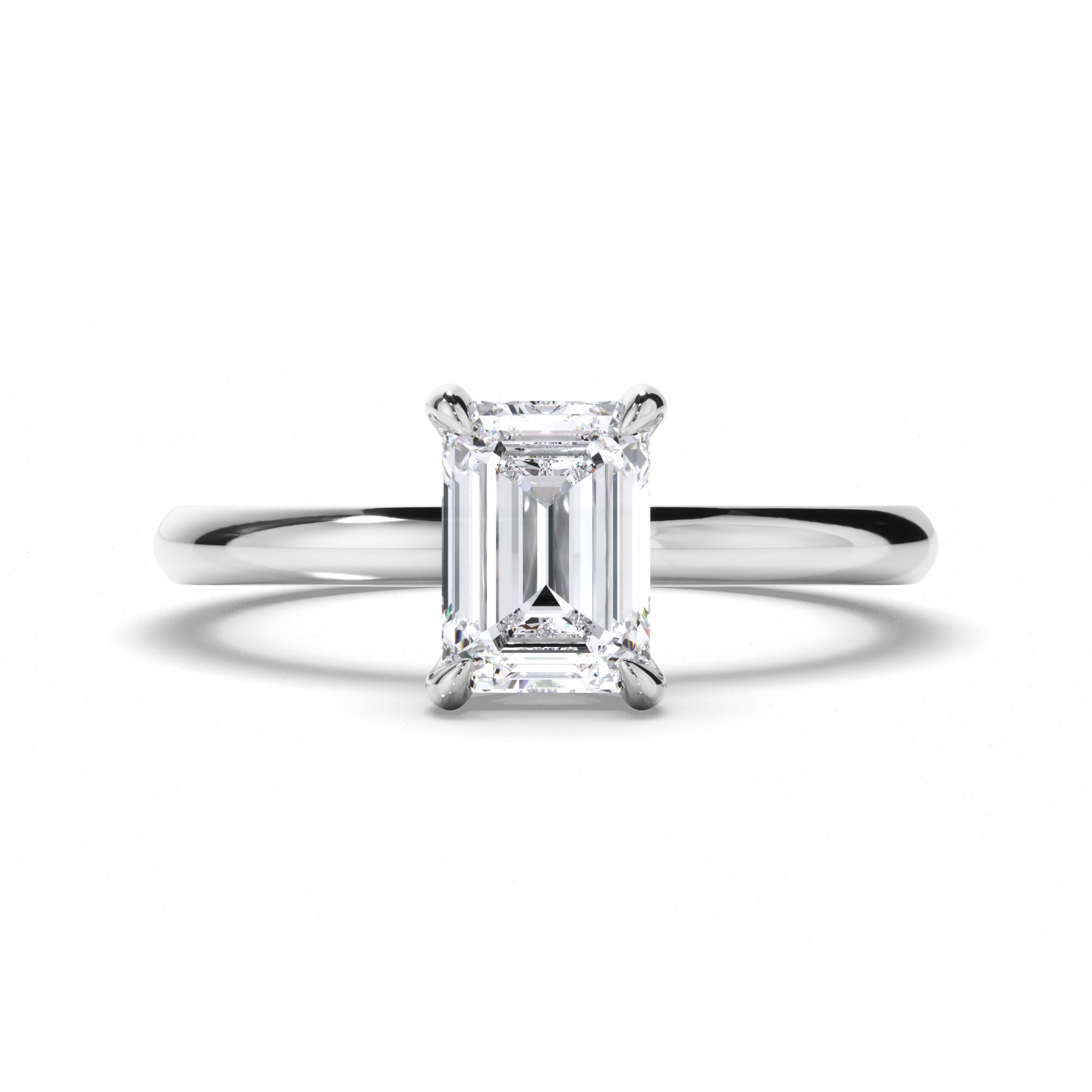 Emerald Cut Diamond Solitaire Engagement Ring