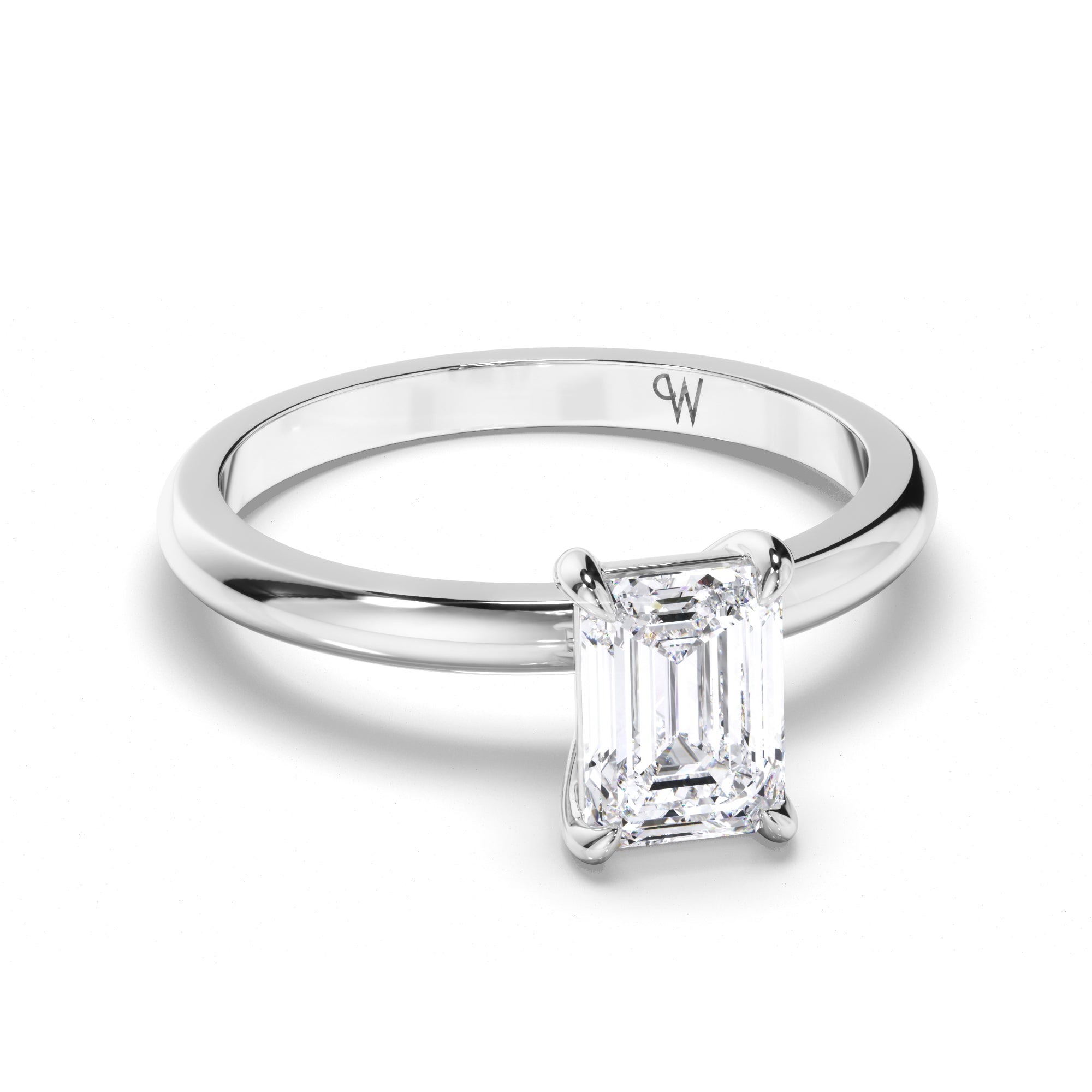 Emerald Cut Diamond Solitaire Engagement Ring