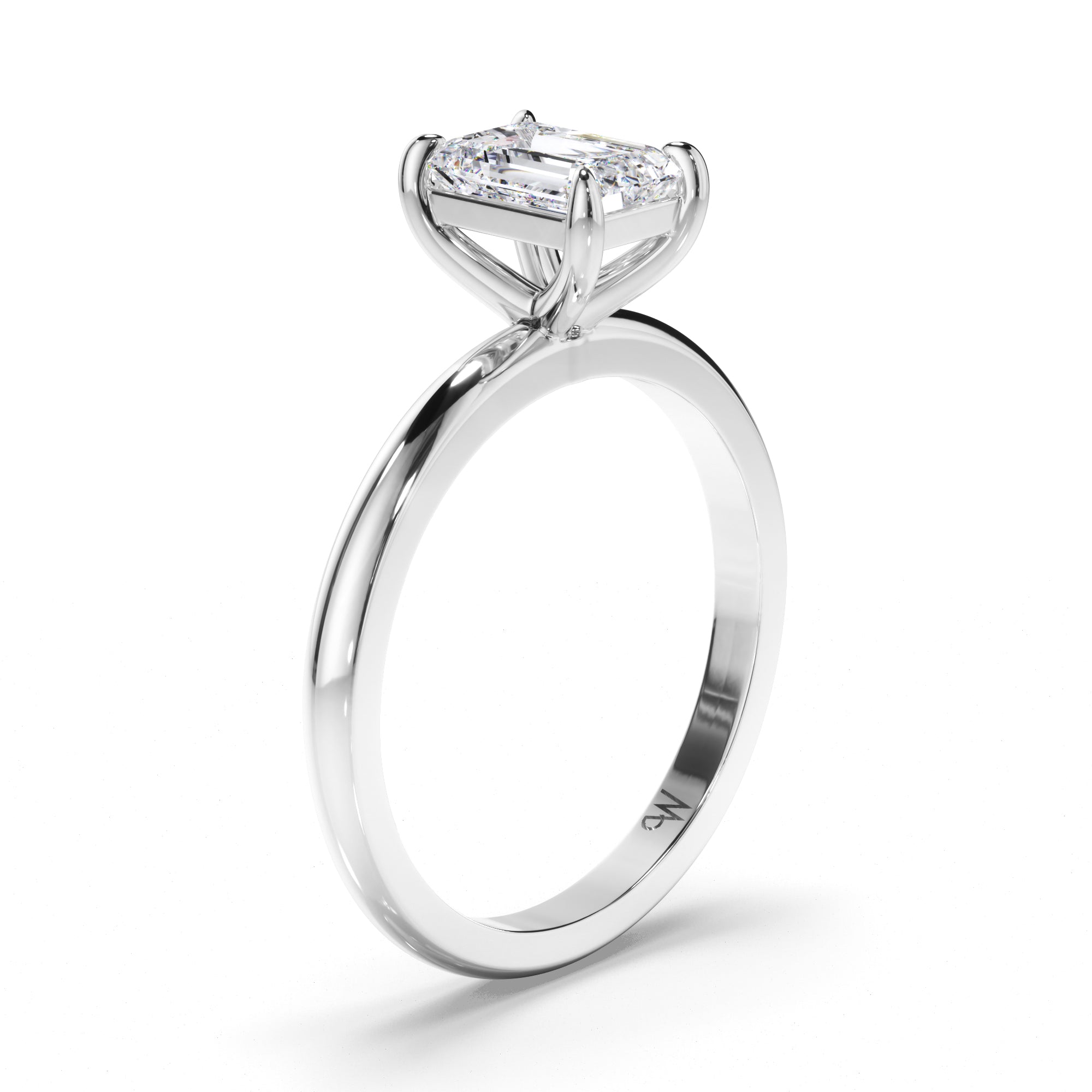 Emerald Cut Diamond Solitaire Engagement Ring