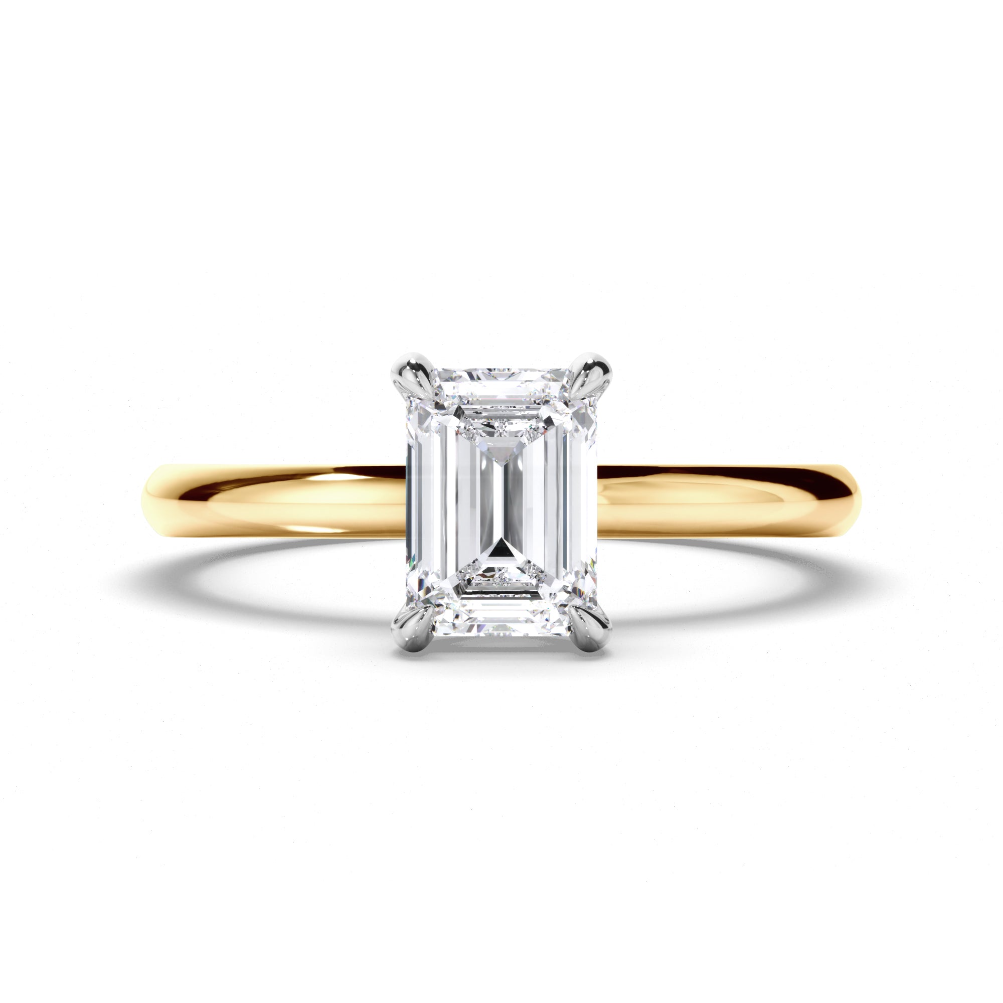 Emerald Cut Diamond Solitaire Engagement Ring