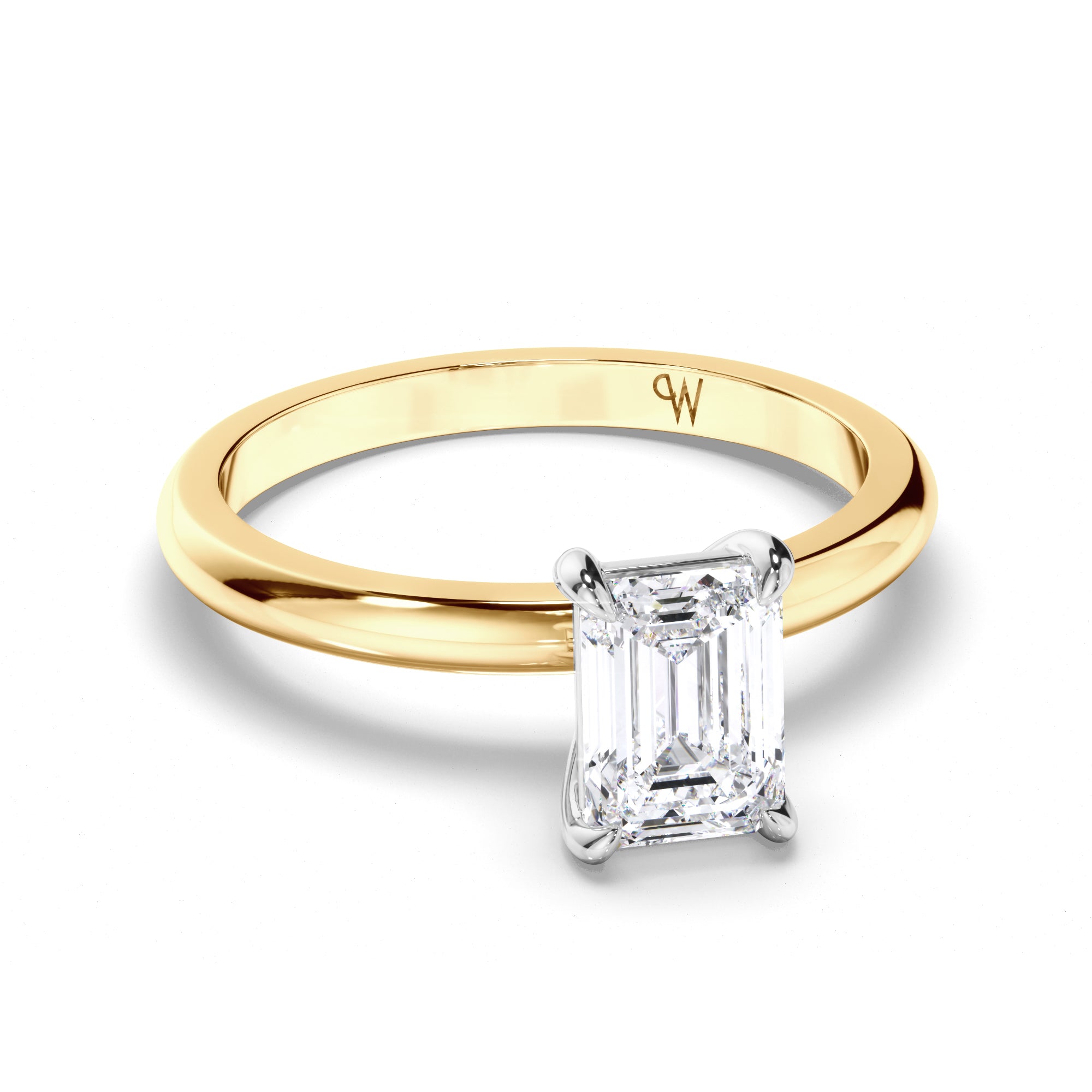 Emerald Cut Diamond Solitaire Engagement Ring