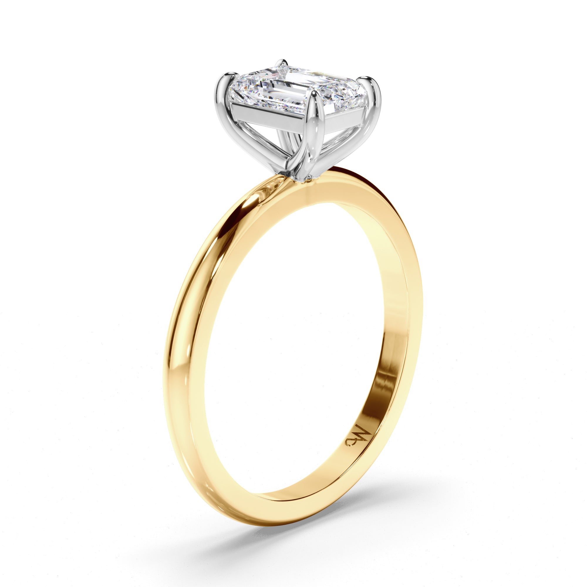 Emerald Cut Diamond Solitaire Engagement Ring