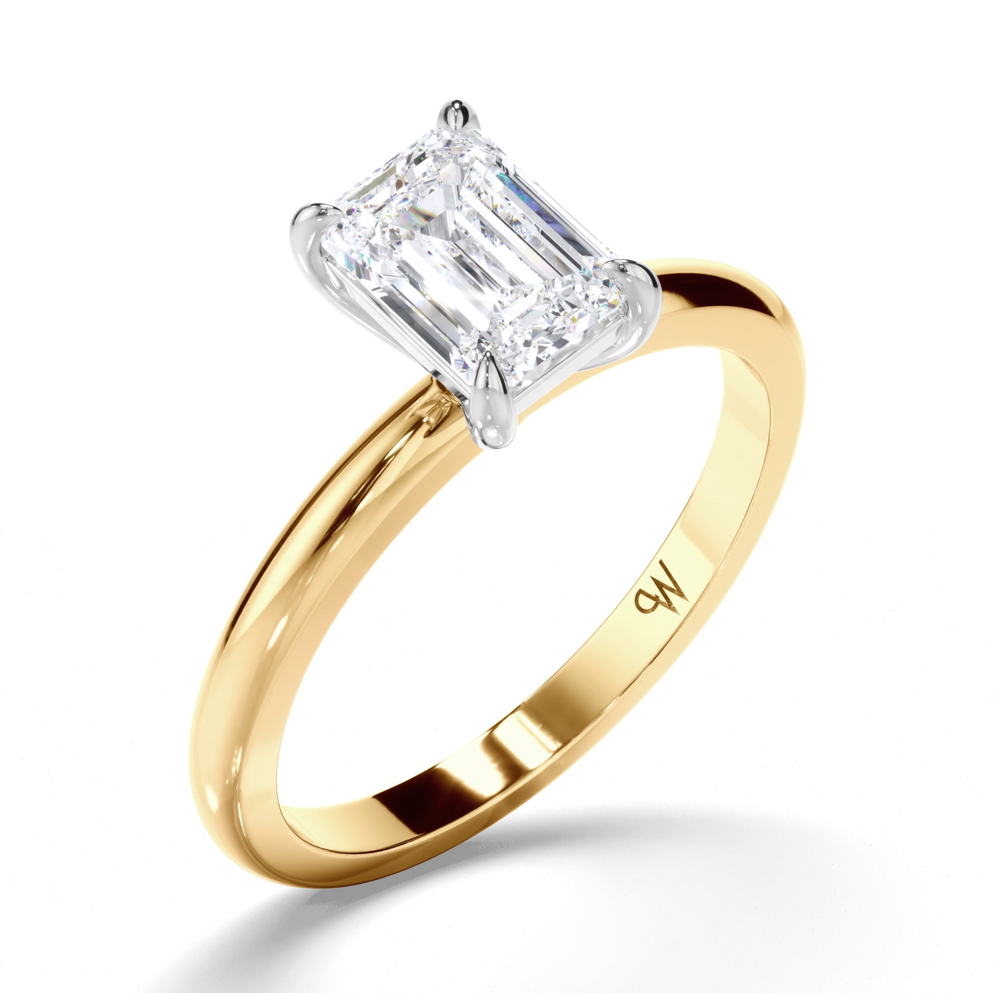 Emerald Cut Diamond Solitaire Engagement Ring