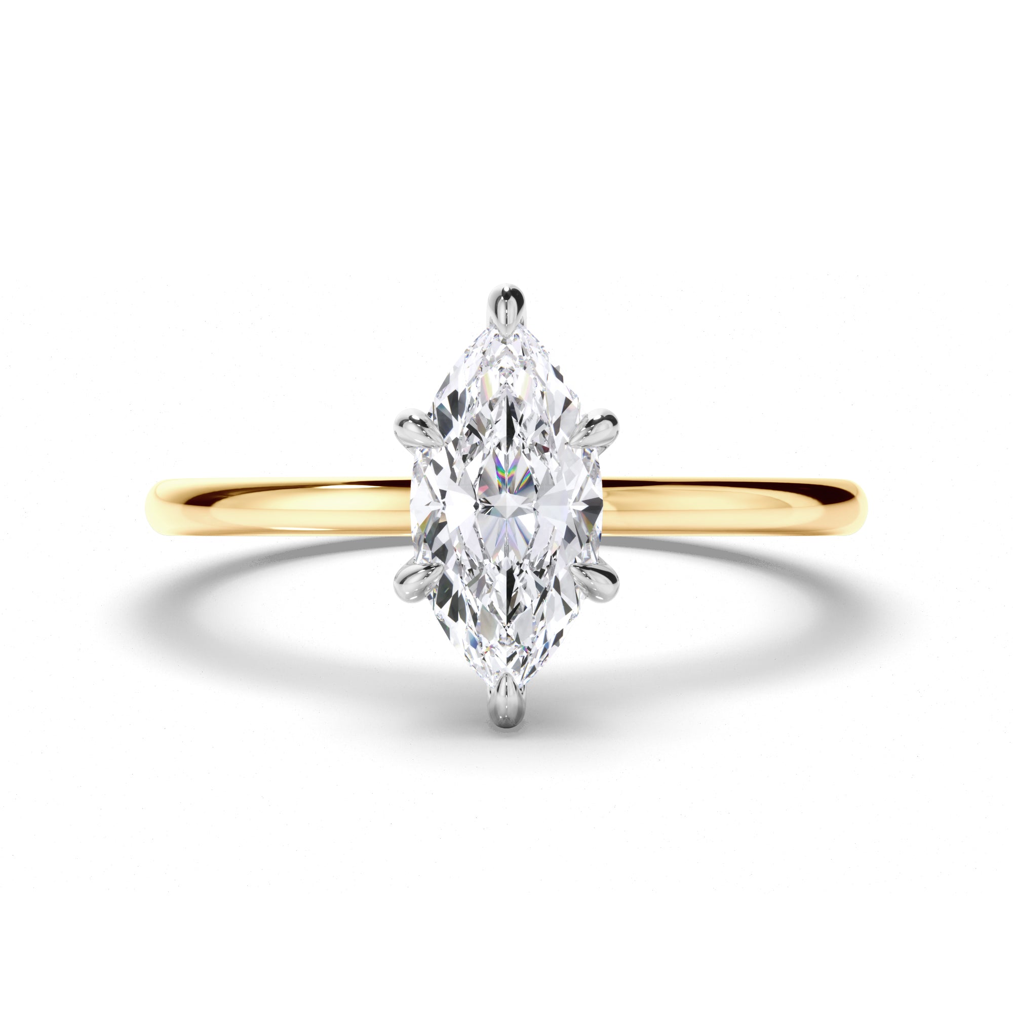 Marquise Diamond Engagement Ring with Hidden Halo