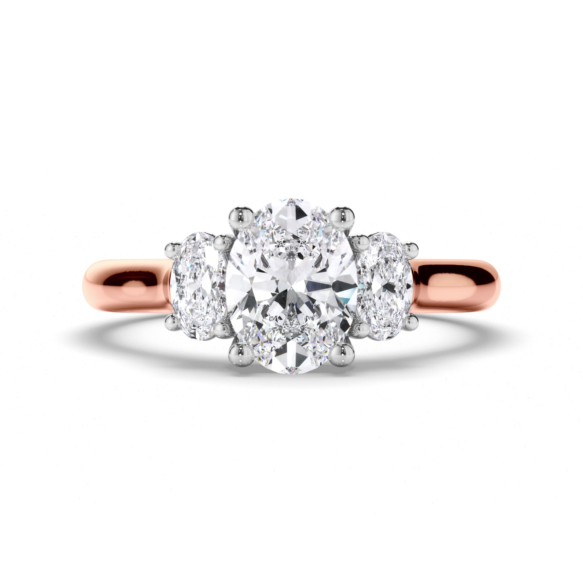 Oval Diamond Trilogy Engagement Ring