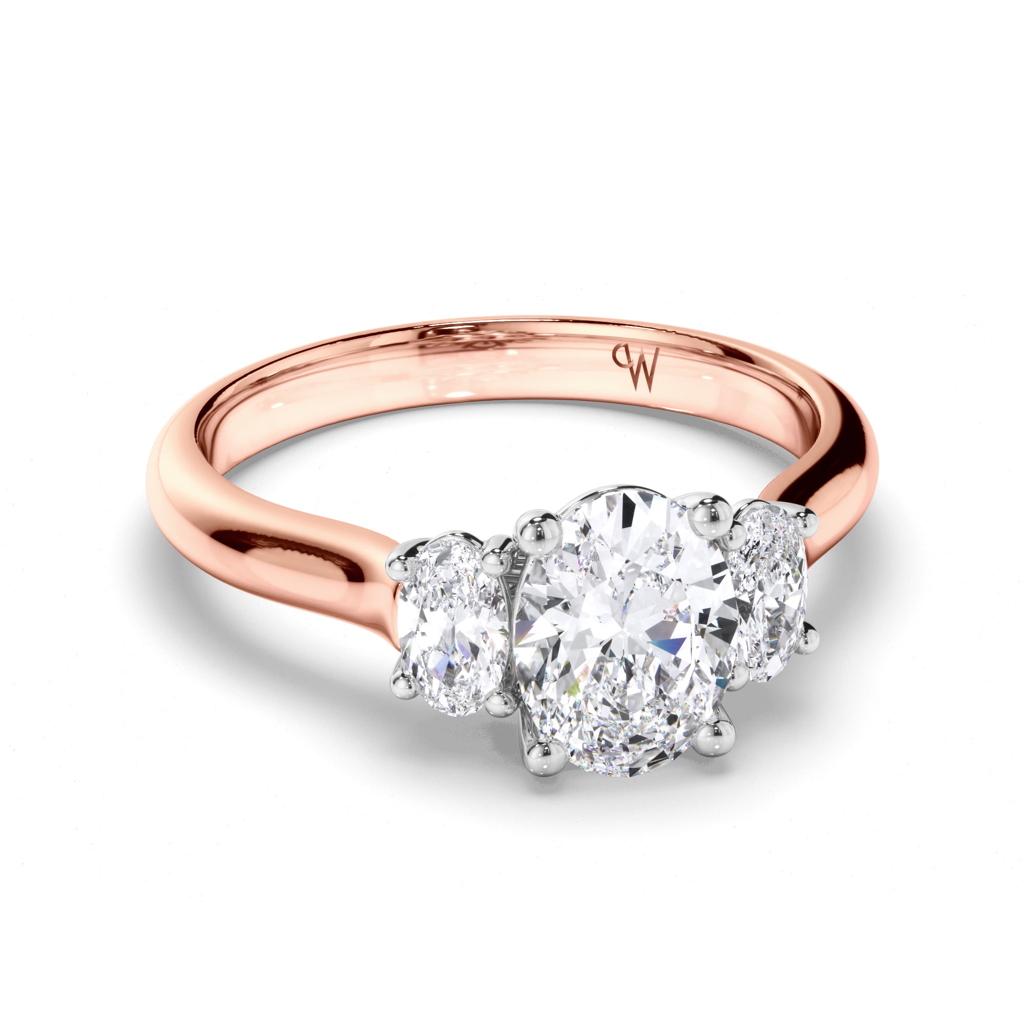 Oval Diamond Trilogy Engagement Ring