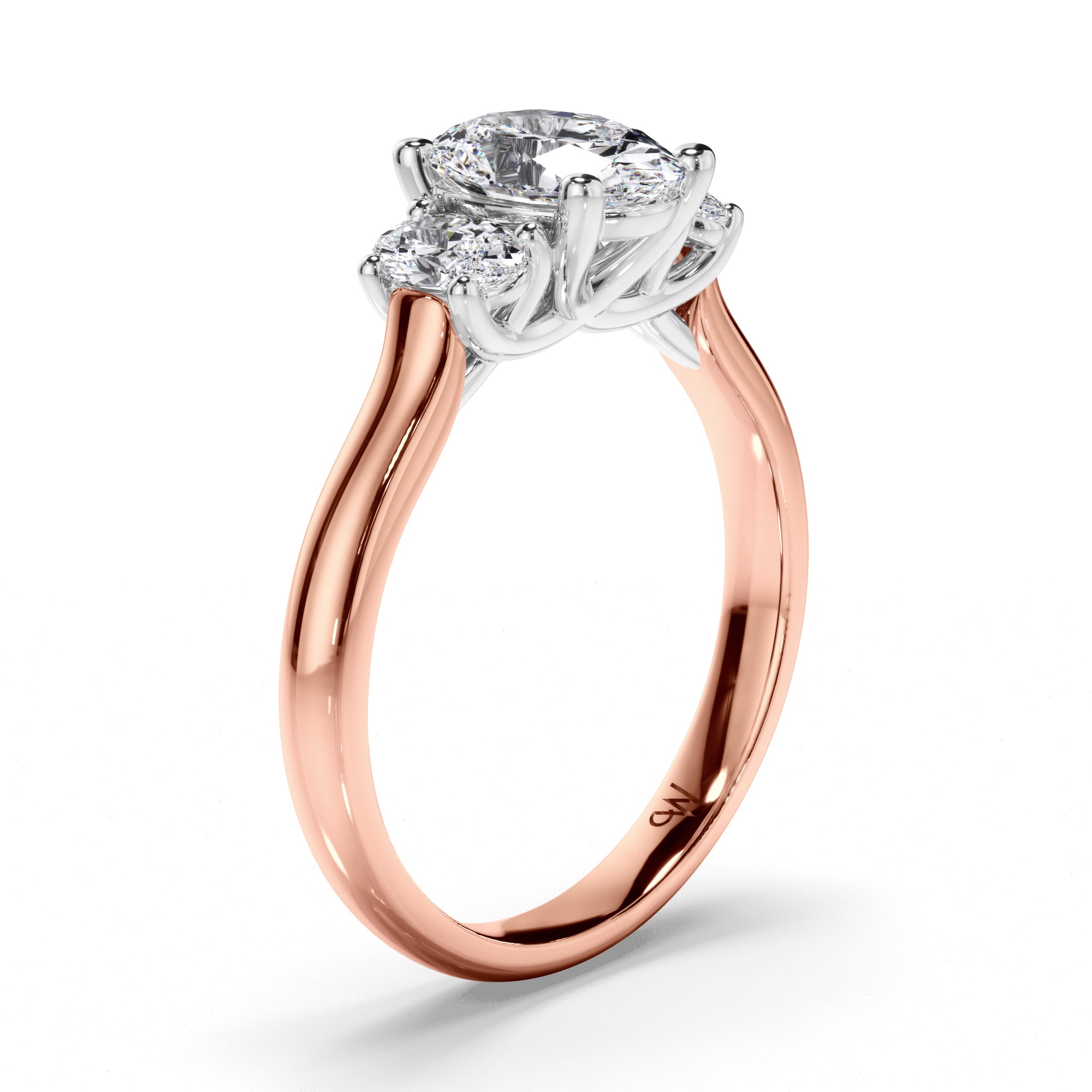 Oval Diamond Trilogy Engagement Ring