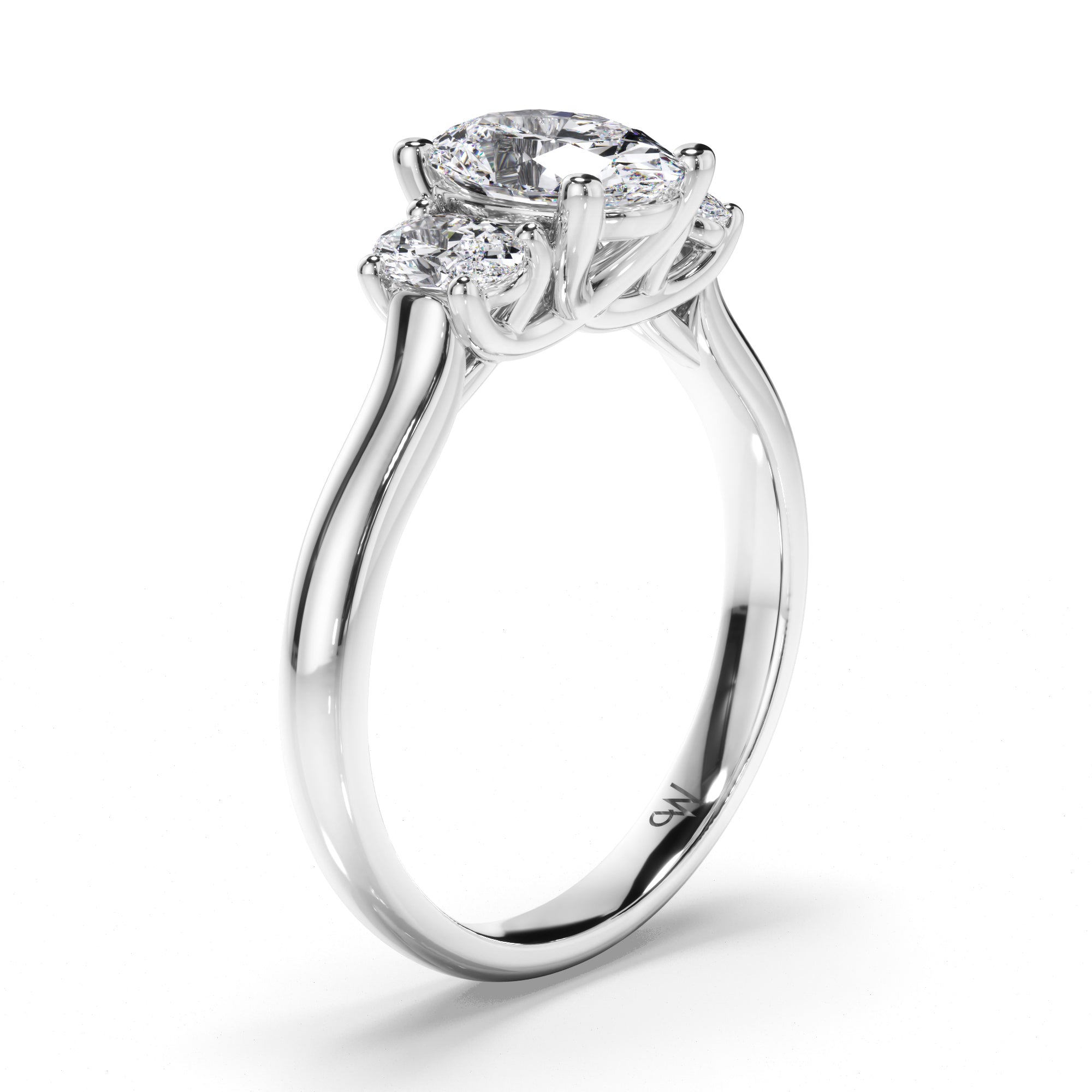 Oval Diamond Trilogy Engagement Ring