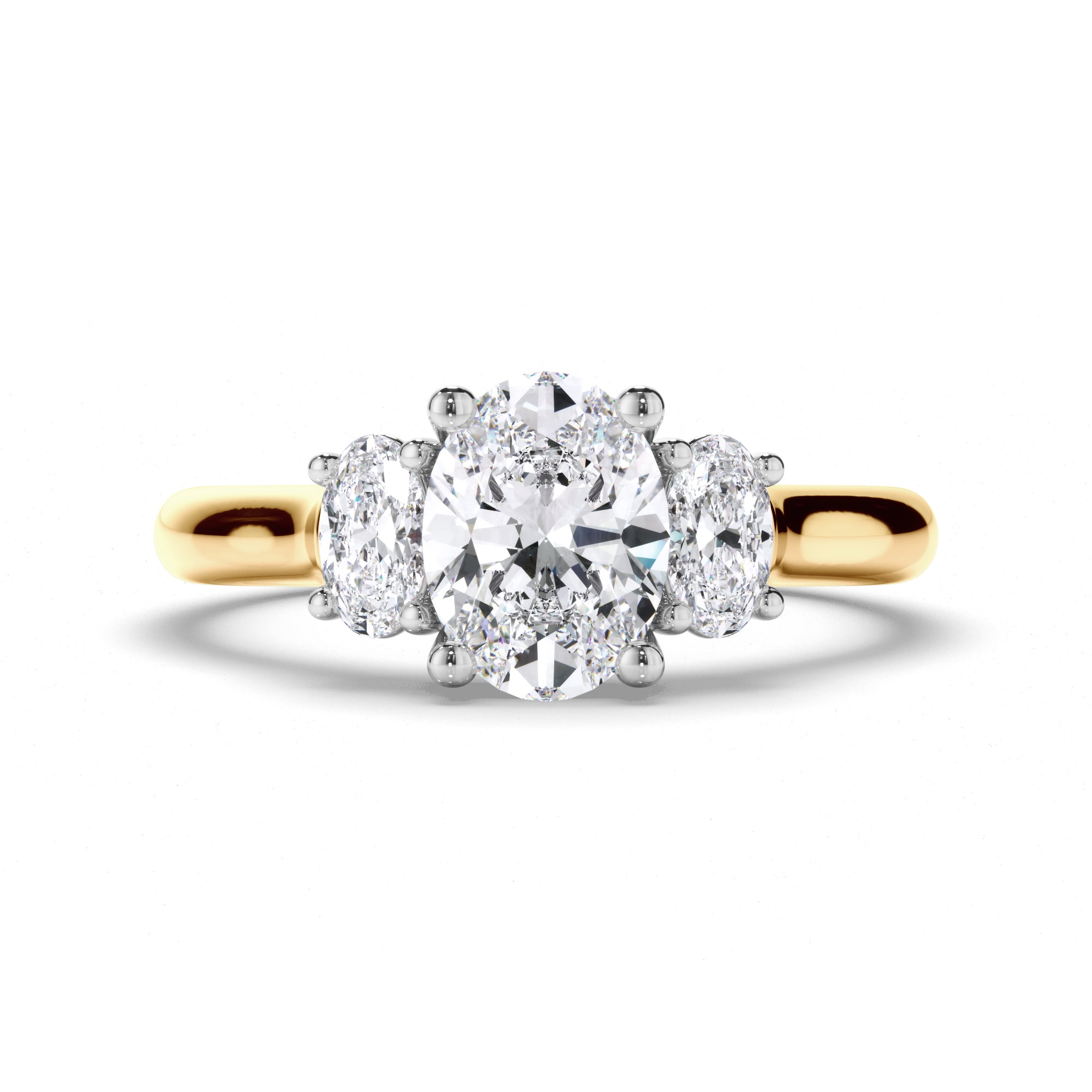 Oval Diamond Trilogy Engagement Ring