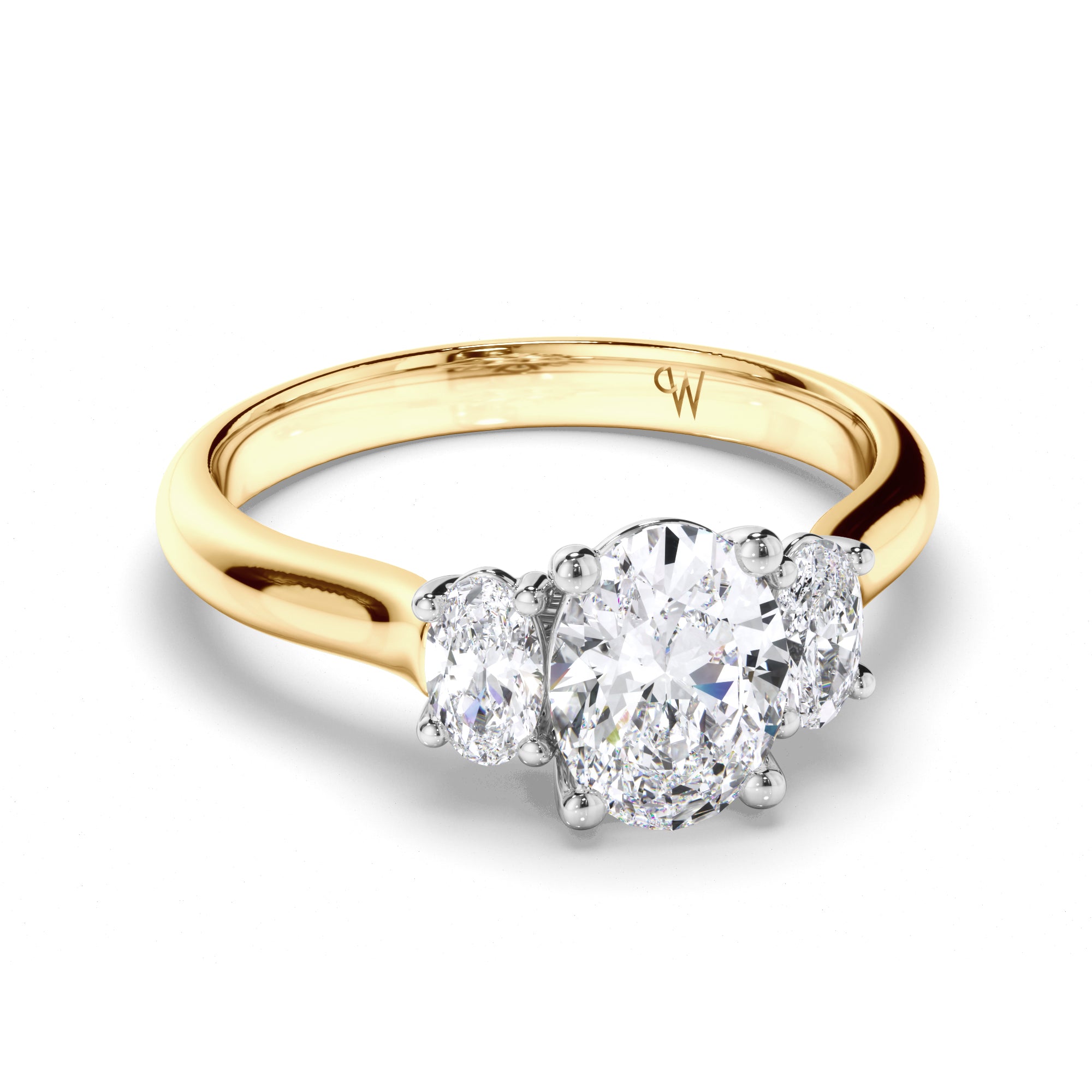 Oval Diamond Trilogy Engagement Ring