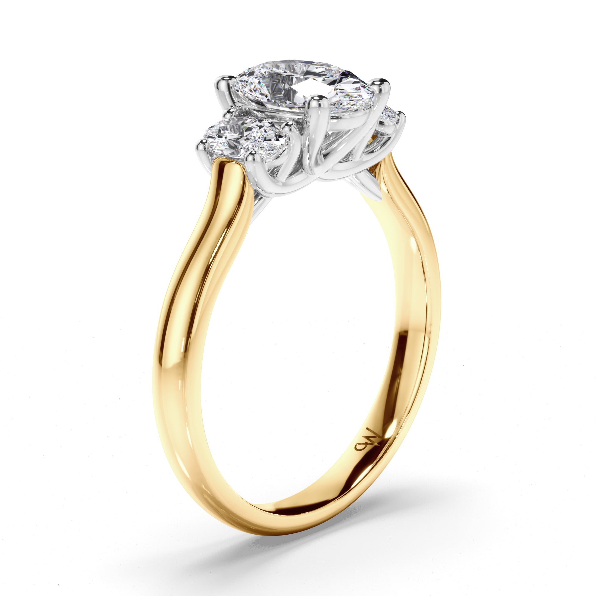 Oval Diamond Trilogy Engagement Ring