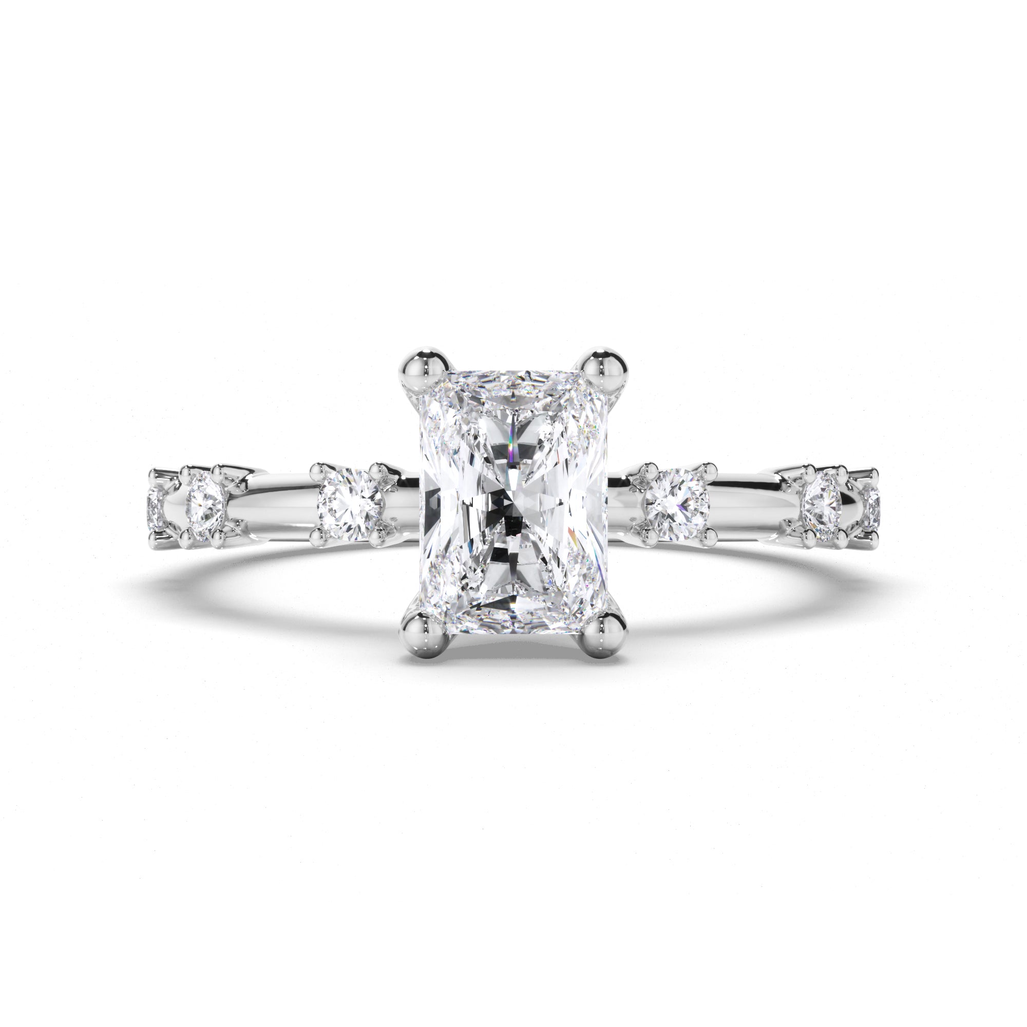 Radiant Diamond Engagement Ring with Diamond Set Band