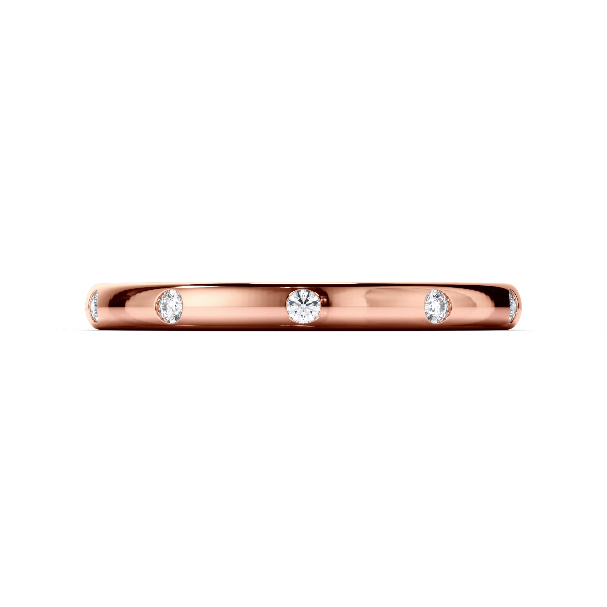 Pressure Set Round Brilliant Cut Diamond Wedding Ring