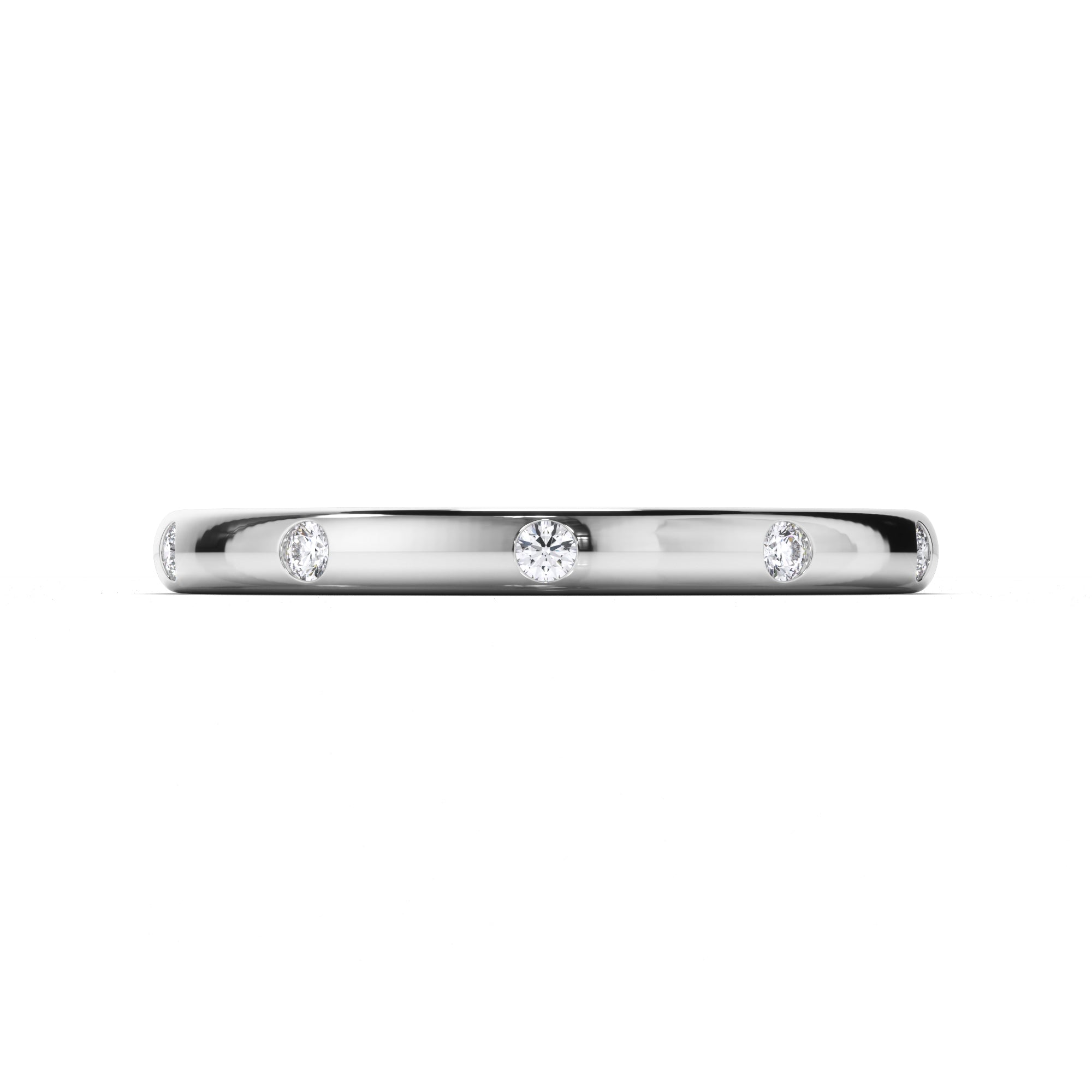 Pressure Set Round Brilliant Cut Diamond Wedding Ring