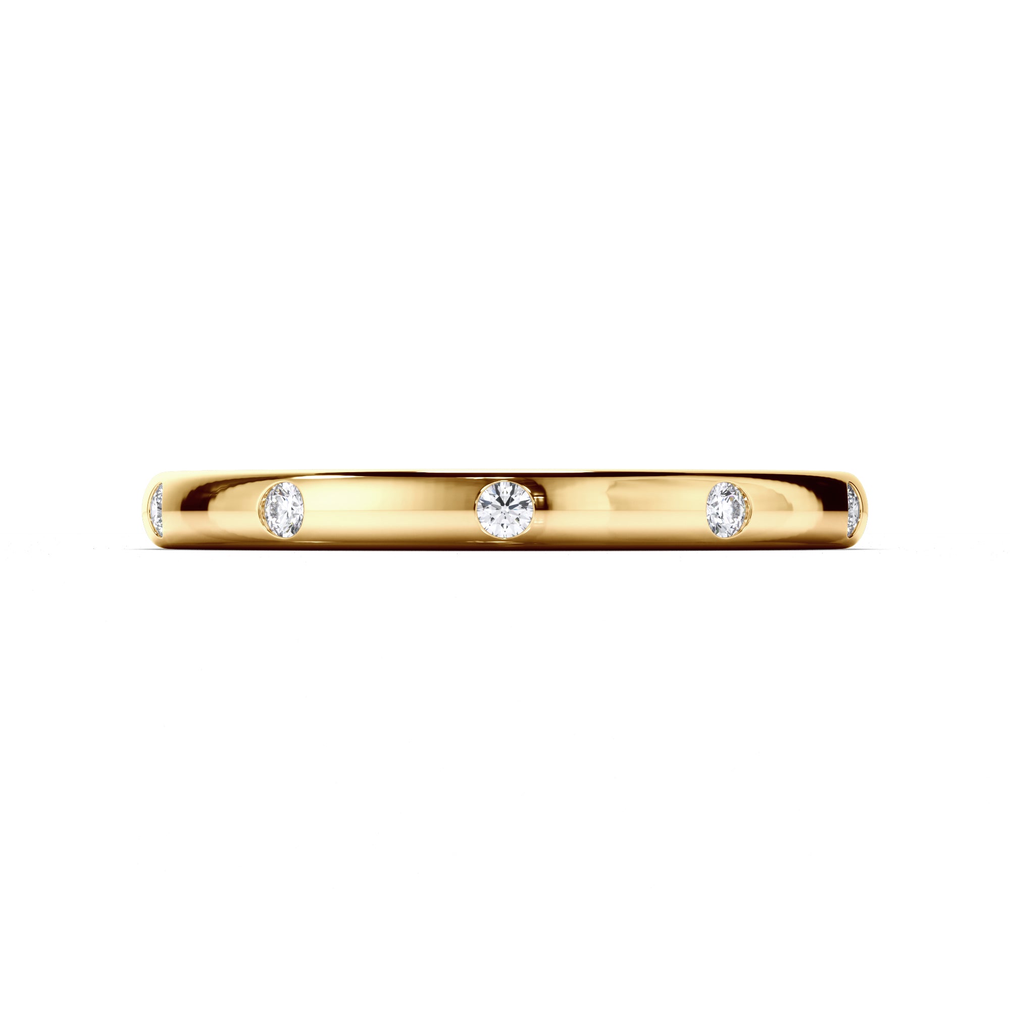 Pressure Set Round Brilliant Cut Diamond Wedding Ring