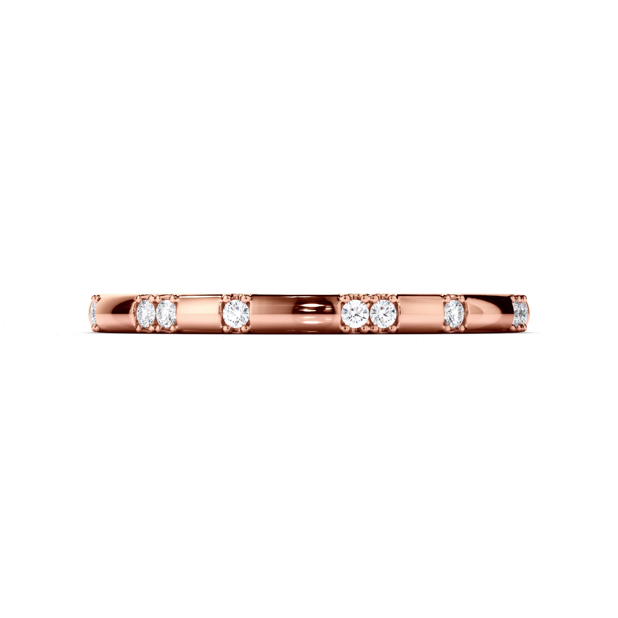 Pressure Set Round Brilliant Cut Diamond Wedding Ring