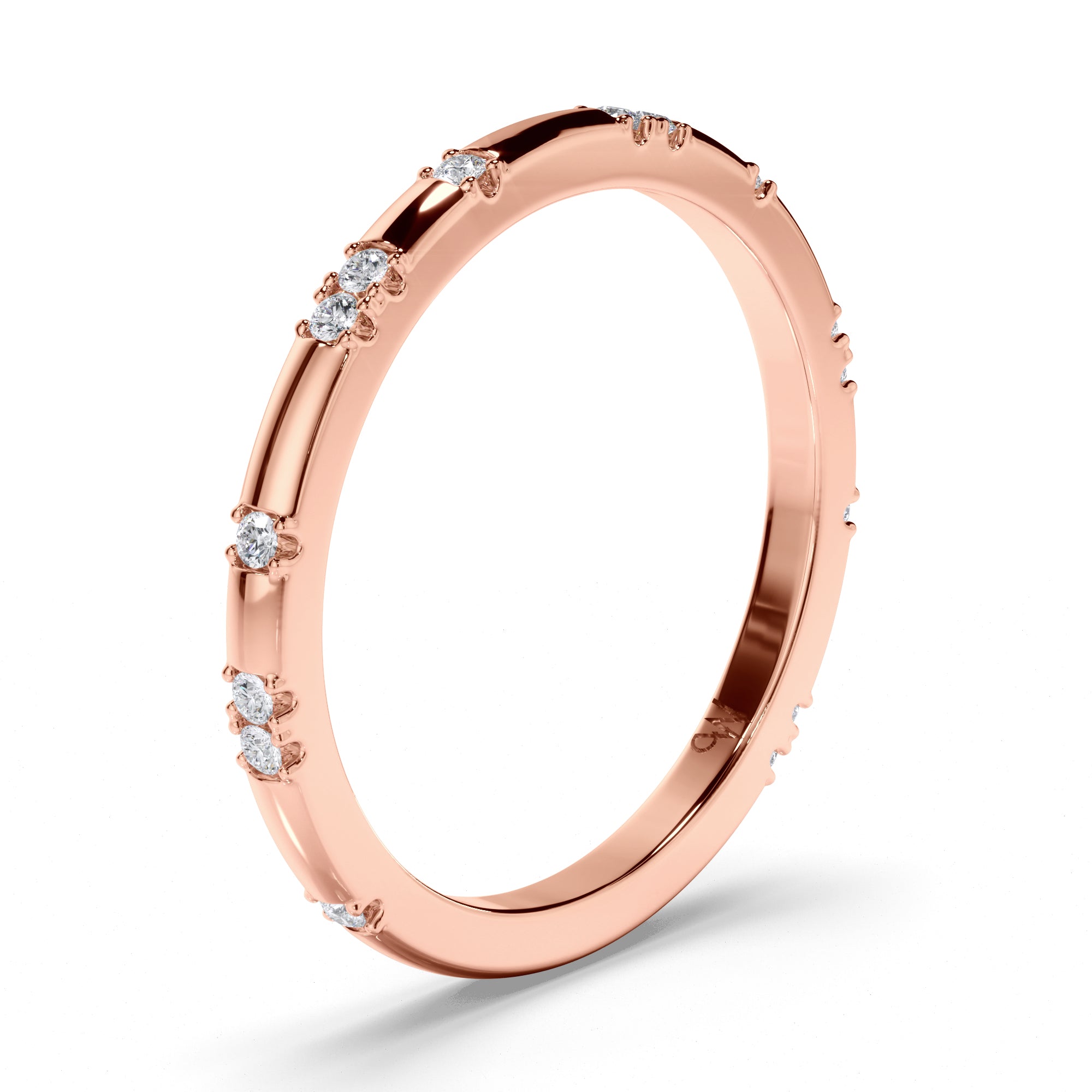 Pressure Set Round Brilliant Cut Diamond Wedding Ring
