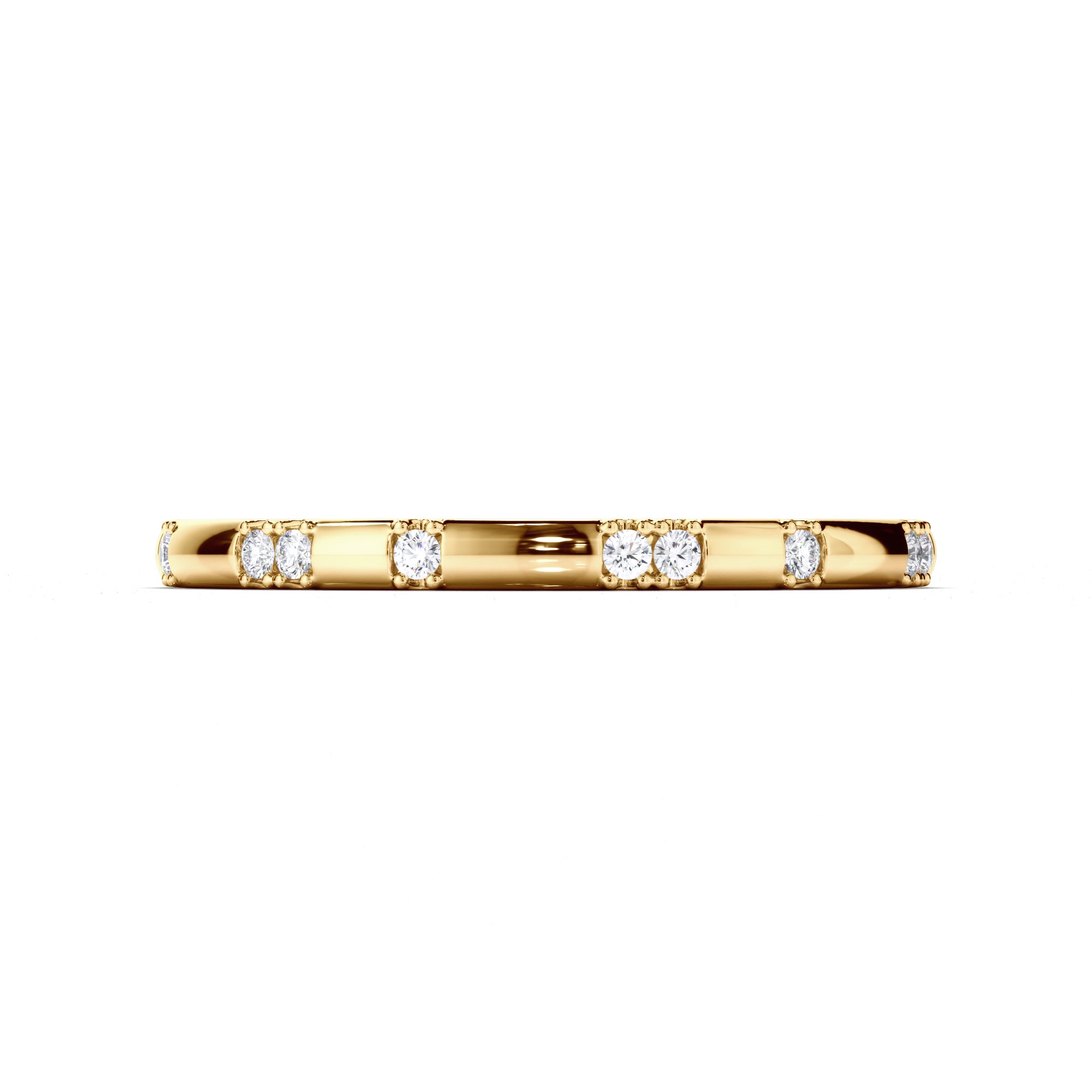 Pressure Set Round Brilliant Cut Diamond Wedding Ring