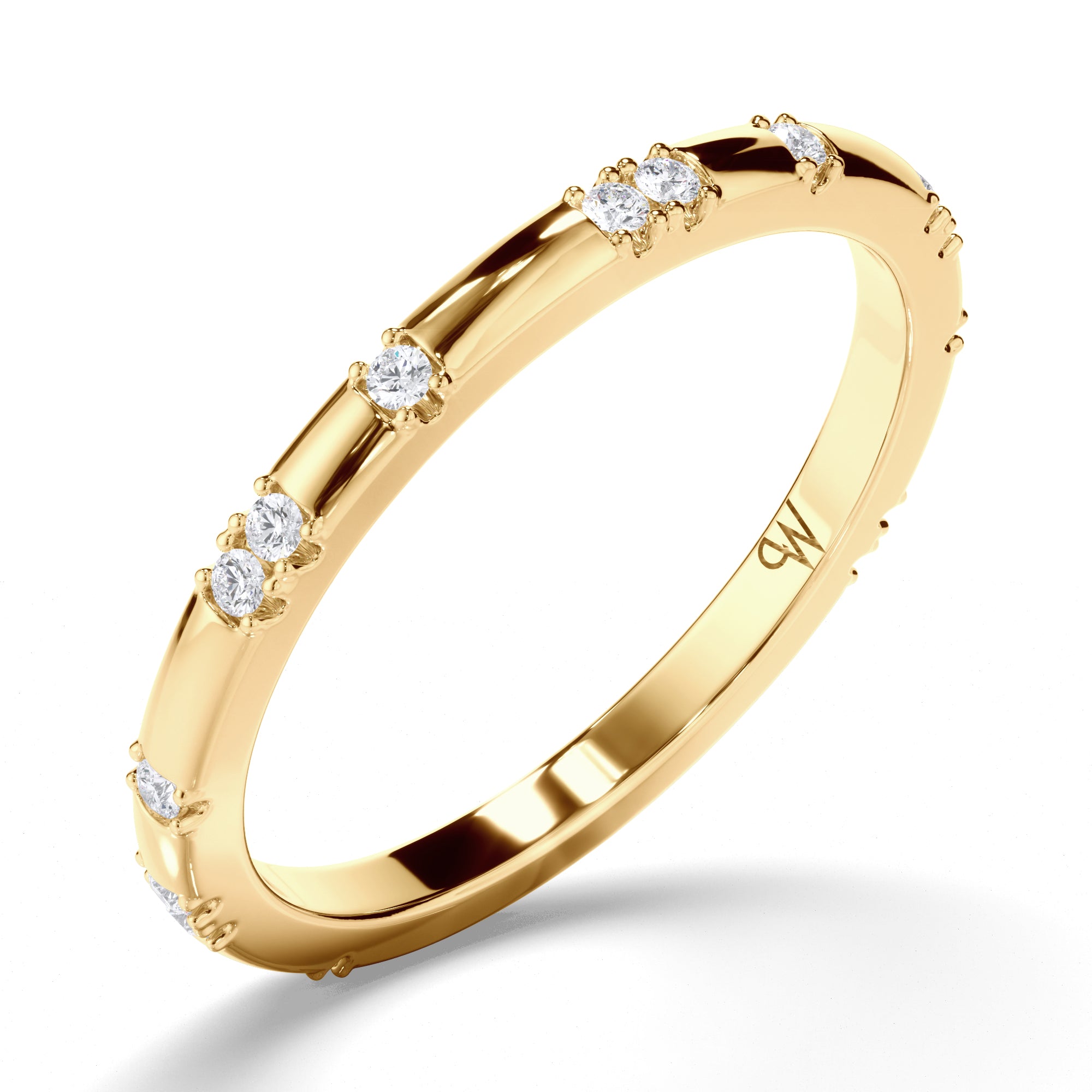 Pressure Set Round Brilliant Cut Diamond Wedding Ring
