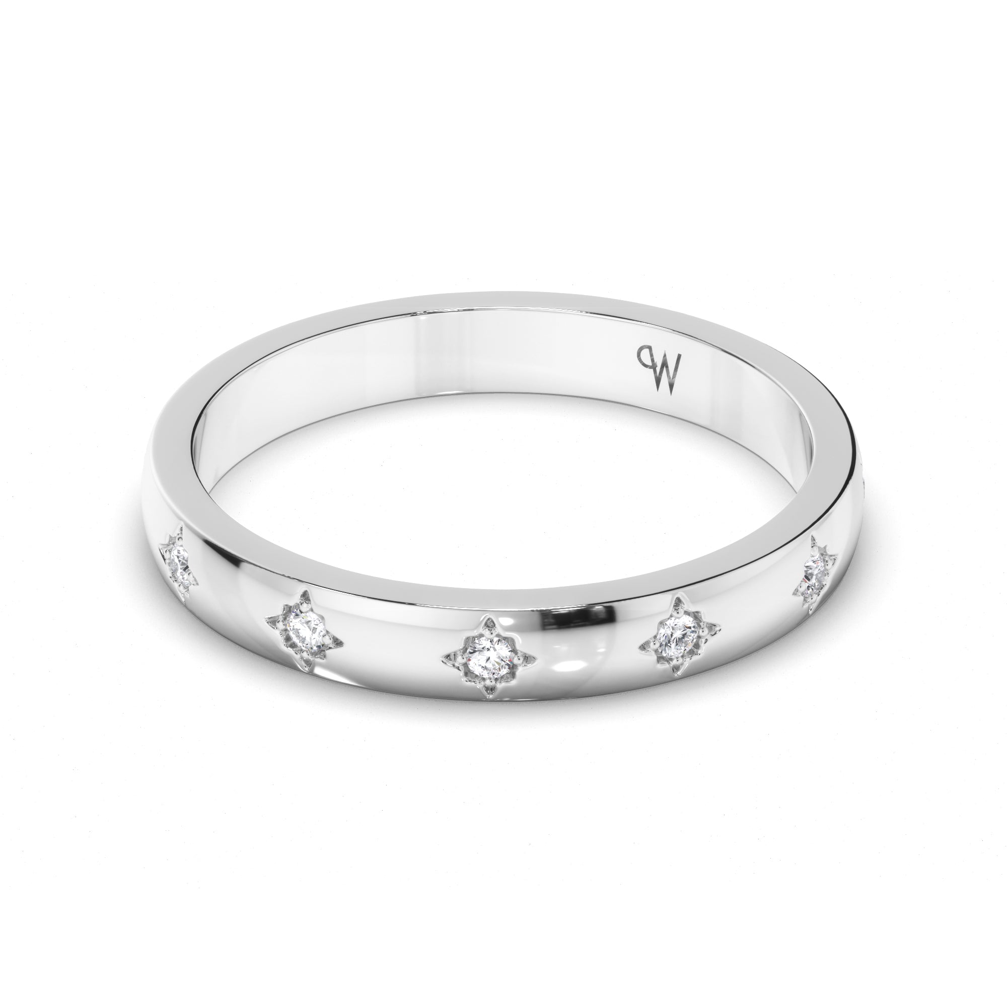 Pressure Star Set Diamond Wedding Ring